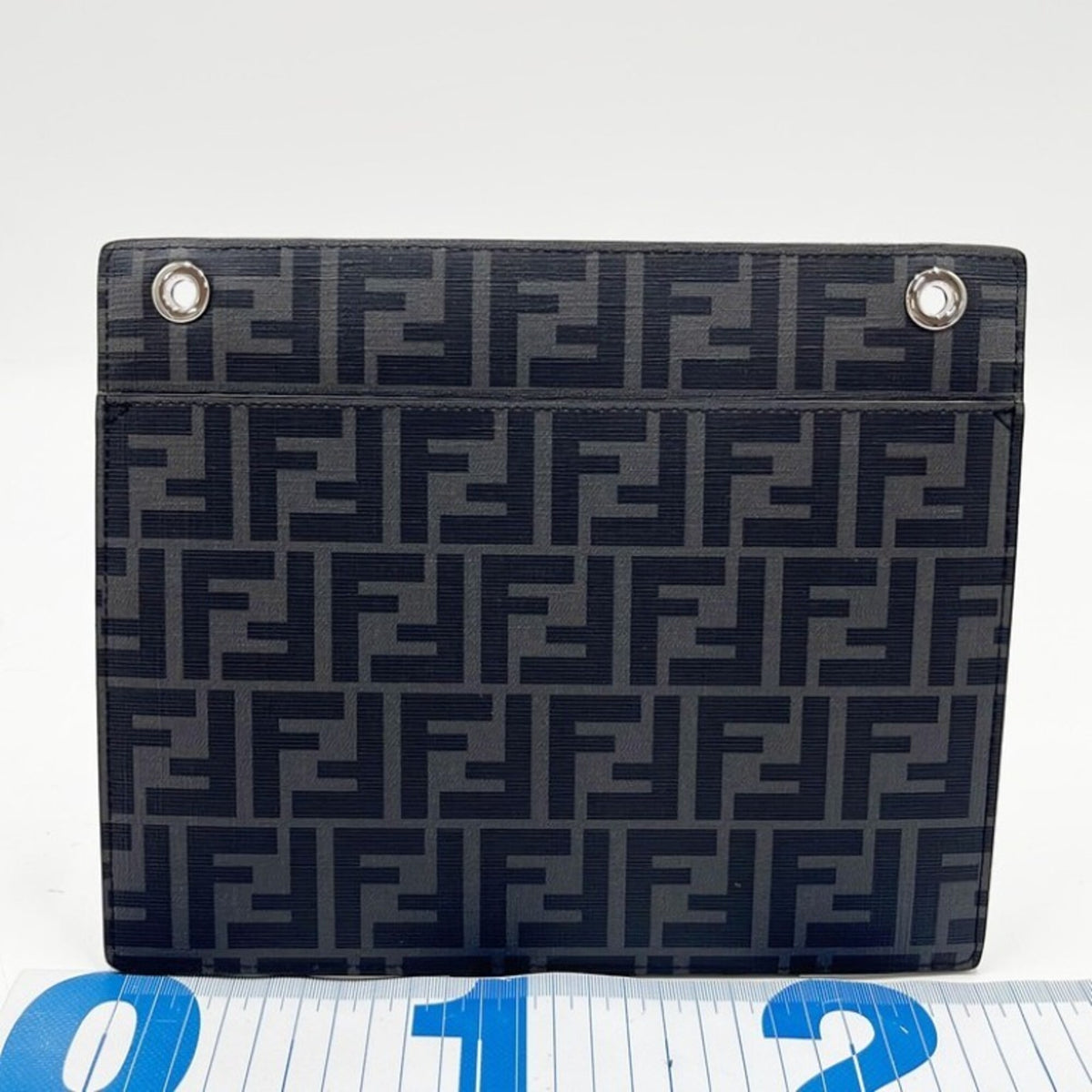 Fendi Gray Purple Leather Clutch Bag (Pre-Owned)