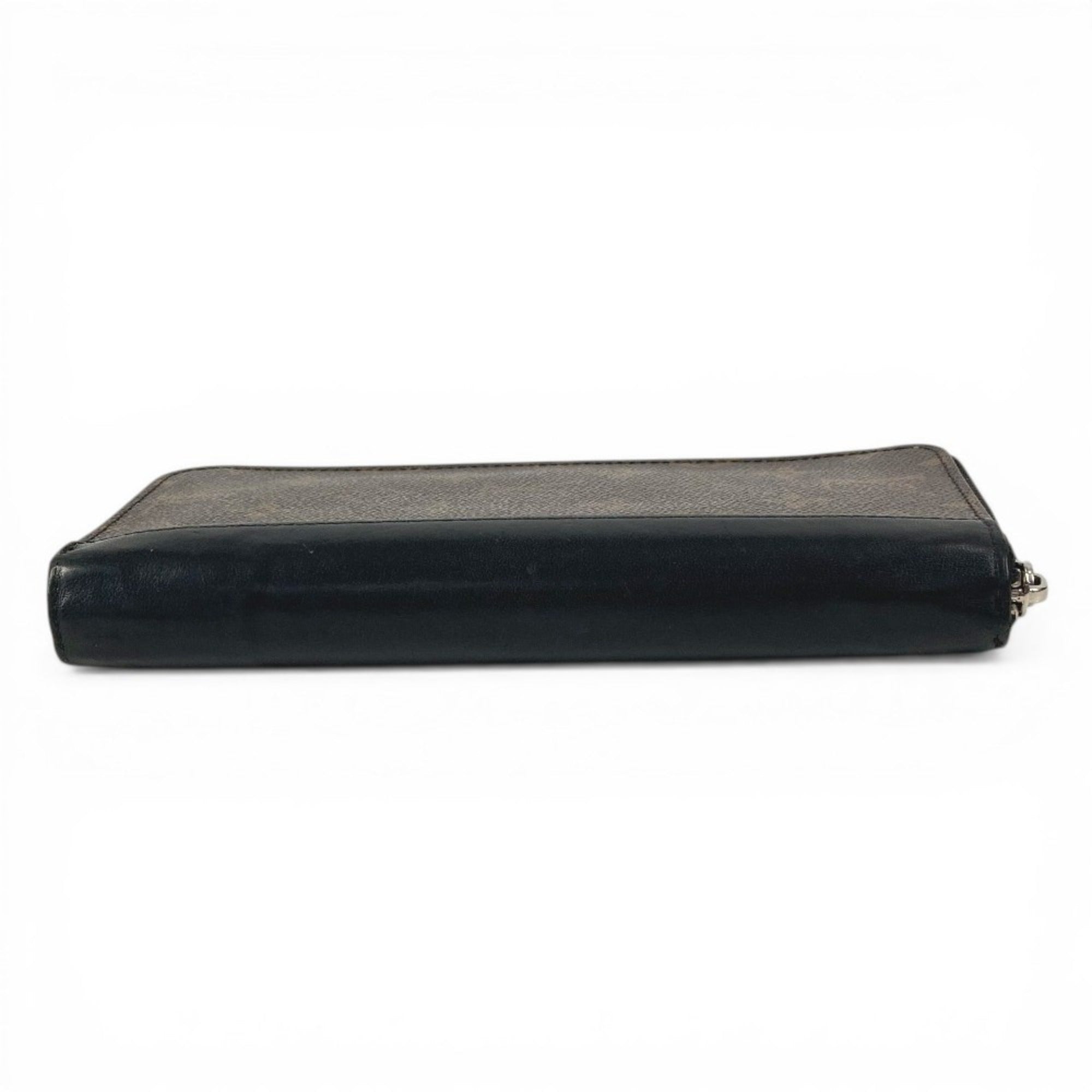 Louis Vuitton Monogram Macassar Black Brown Long Wallet (Bi-Fold) (Pre-Owned)