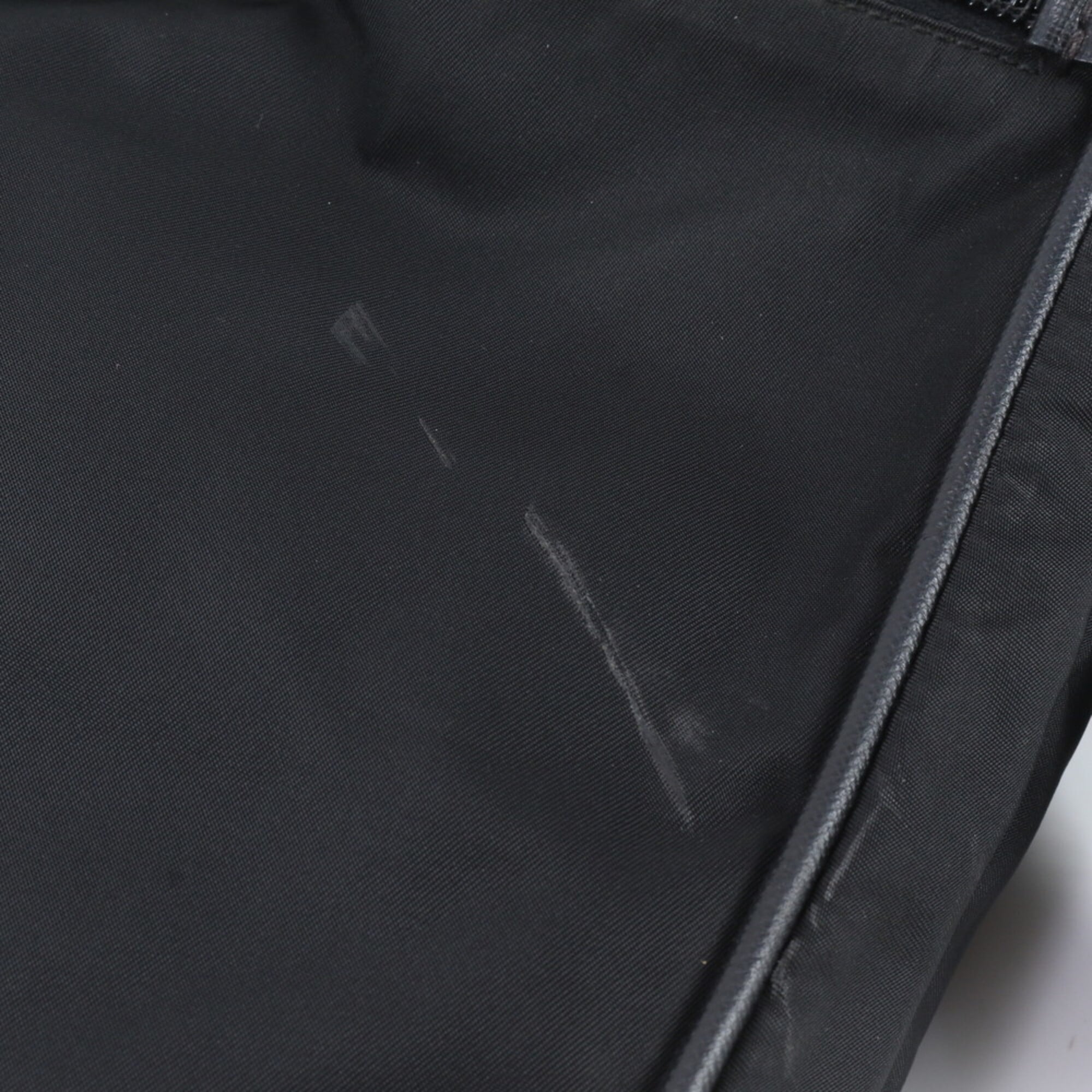 Prada Black White Nylon Leather Shoulder Bag (Pre-Owned)