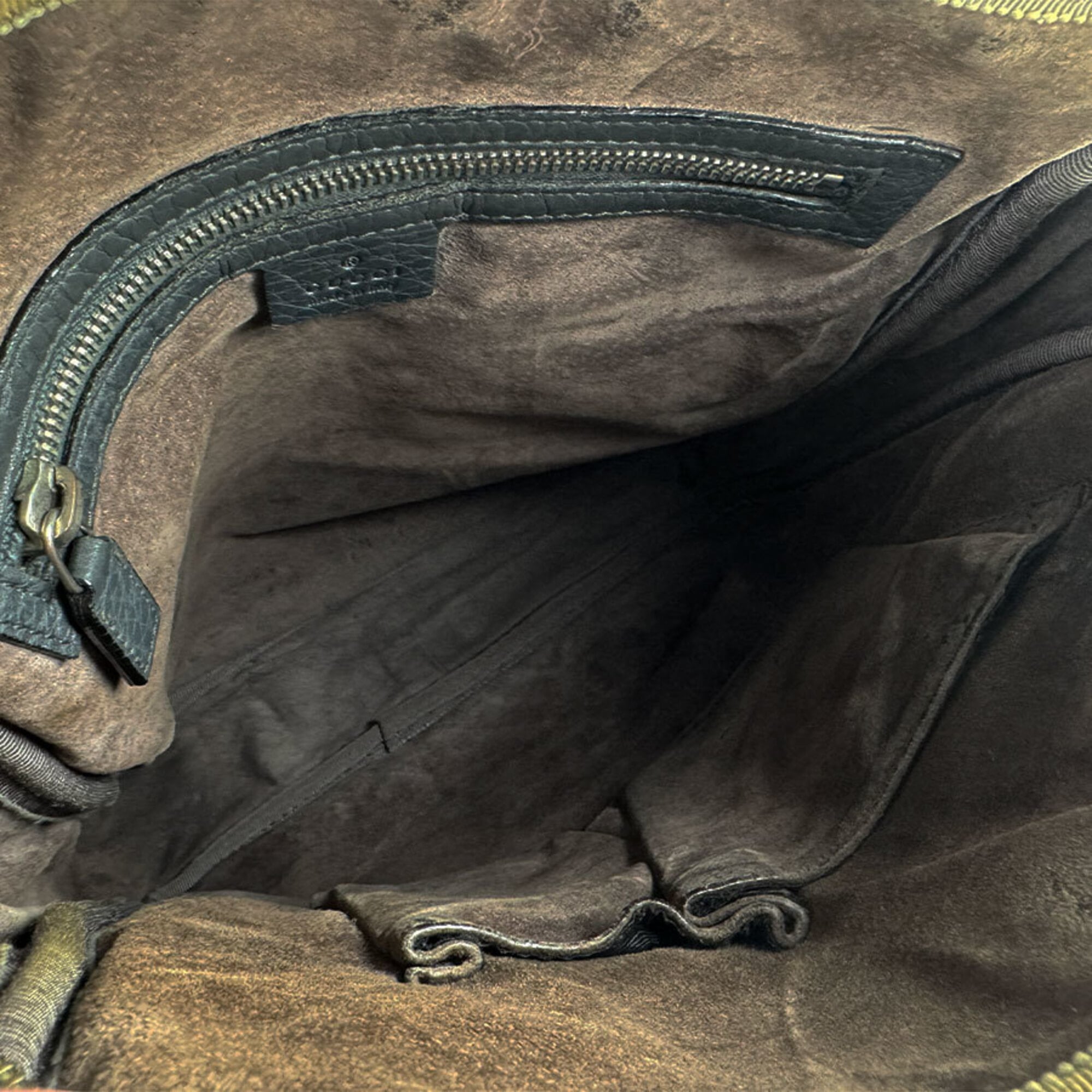 Gucci Dark Gray Leather Shoulder Bag (Pre-Owned)
