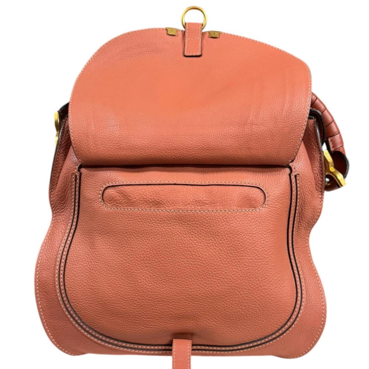 Chloé Marcie Orange Leather Shoulder Bag (Pre-Owned)