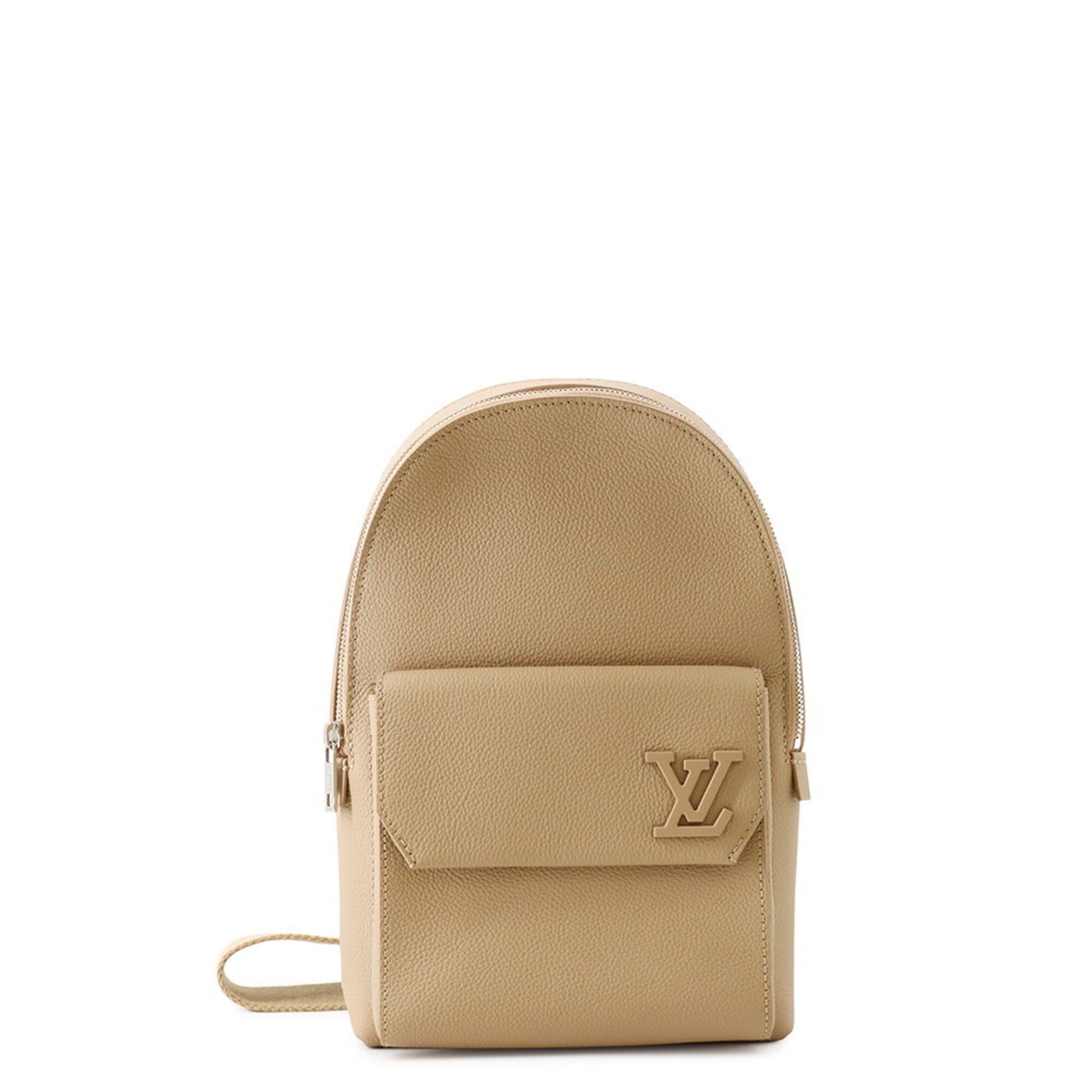 Louis Vuitton Beige Leather Handbag Sling Bag (Pre-Owned)