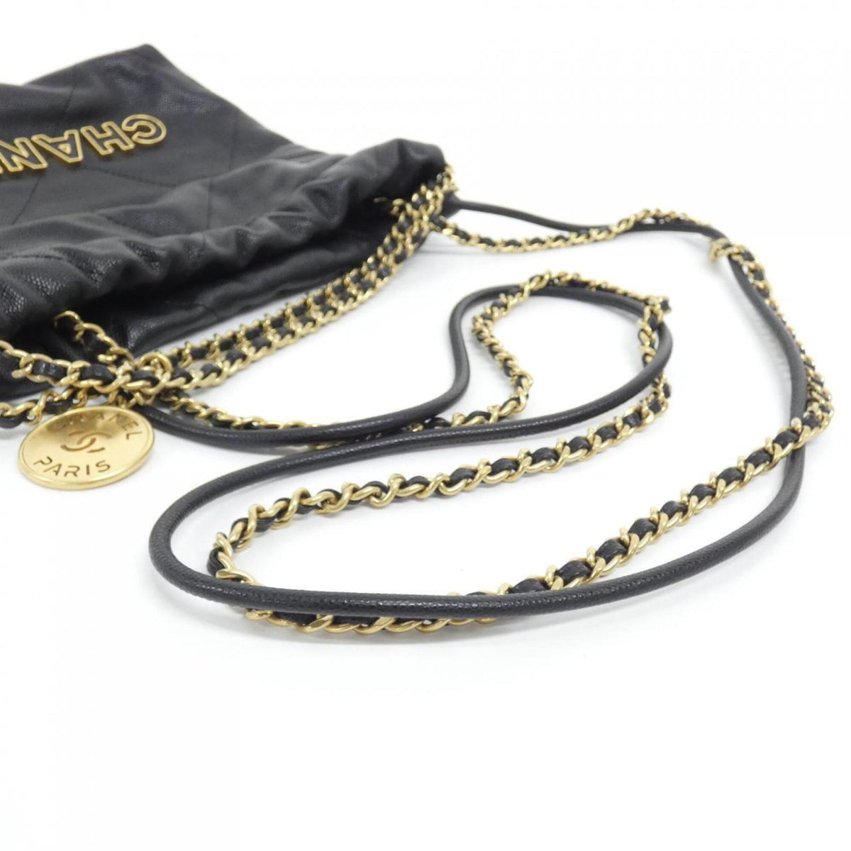 Chanel Black Grained Calfskin Handbag (Pre-Owned)