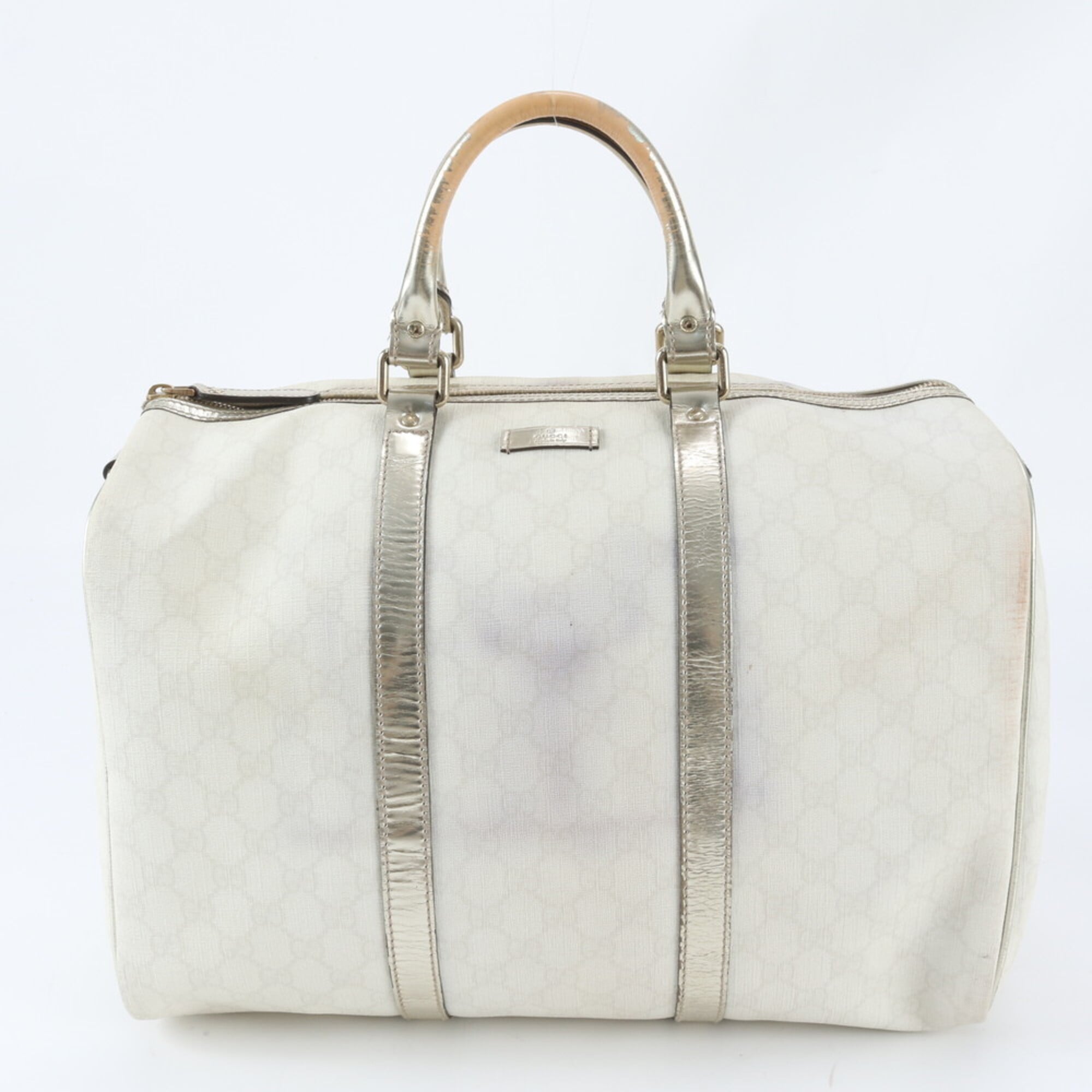 Gucci Gold White Gg Supreme Handbag (Pre-Owned)