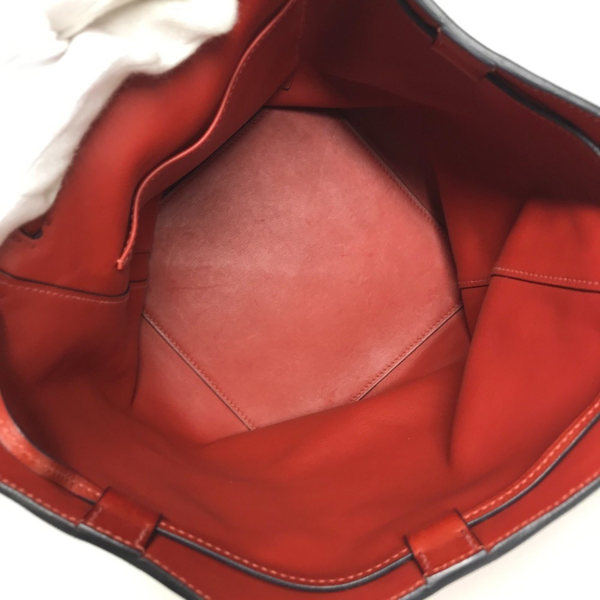 Hermes Navy Red Color Leather Shoulder Bag (Pre-Owned)