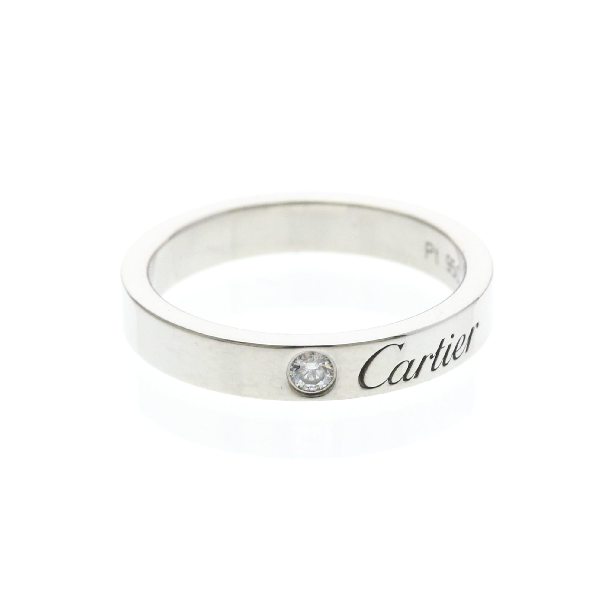 Cartier Band Ring Platinum / Diamond Silver Platinum Ring Jewelry (Pre-Owned)