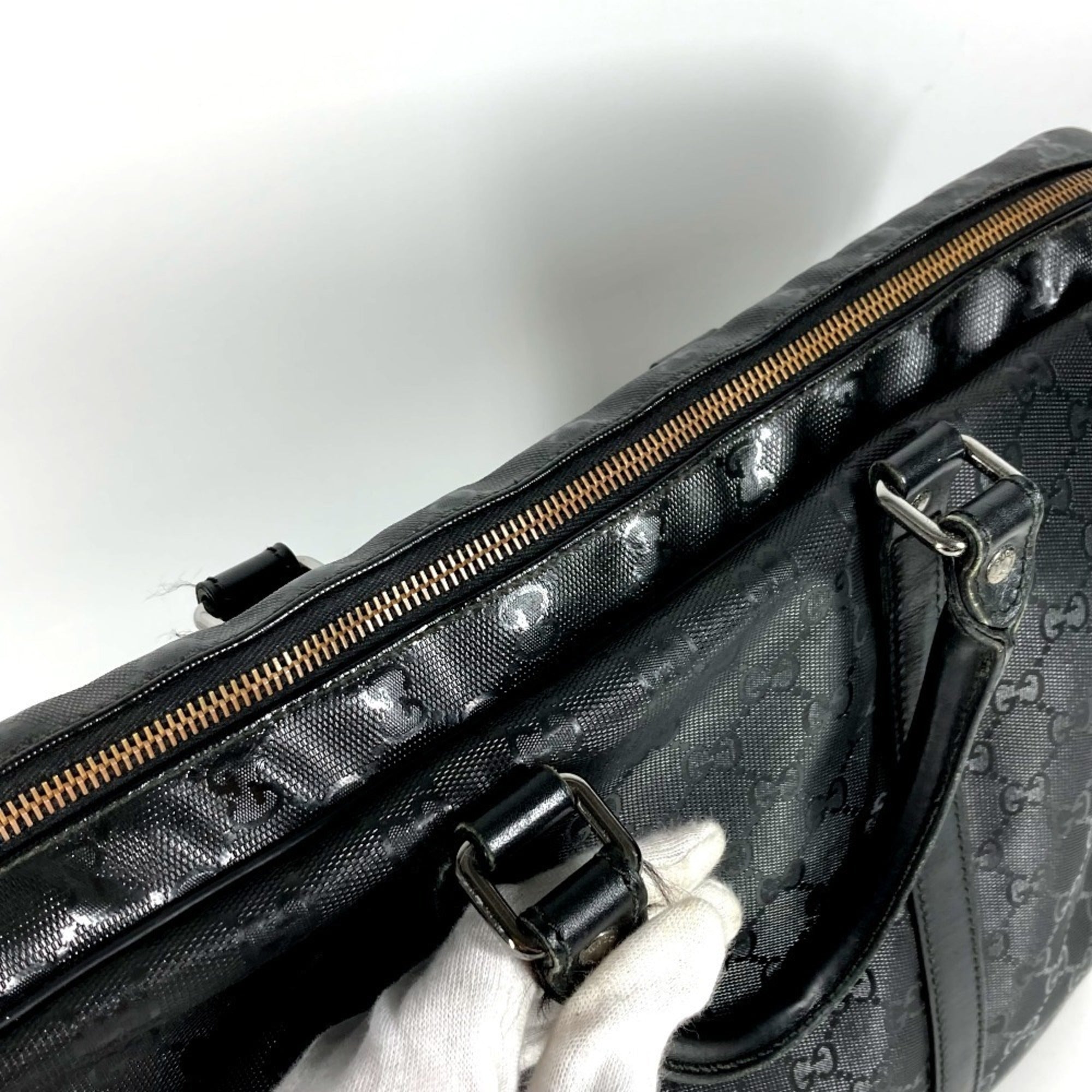 Gucci Black Gg Imprimé Handbag Tote Bag (Pre-Owned)
