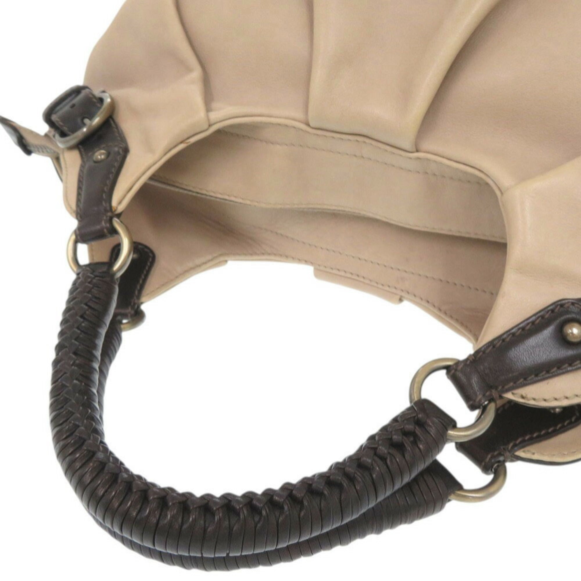 Salvatore Ferragamo Beige Leather Handbag (Pre-Owned)
