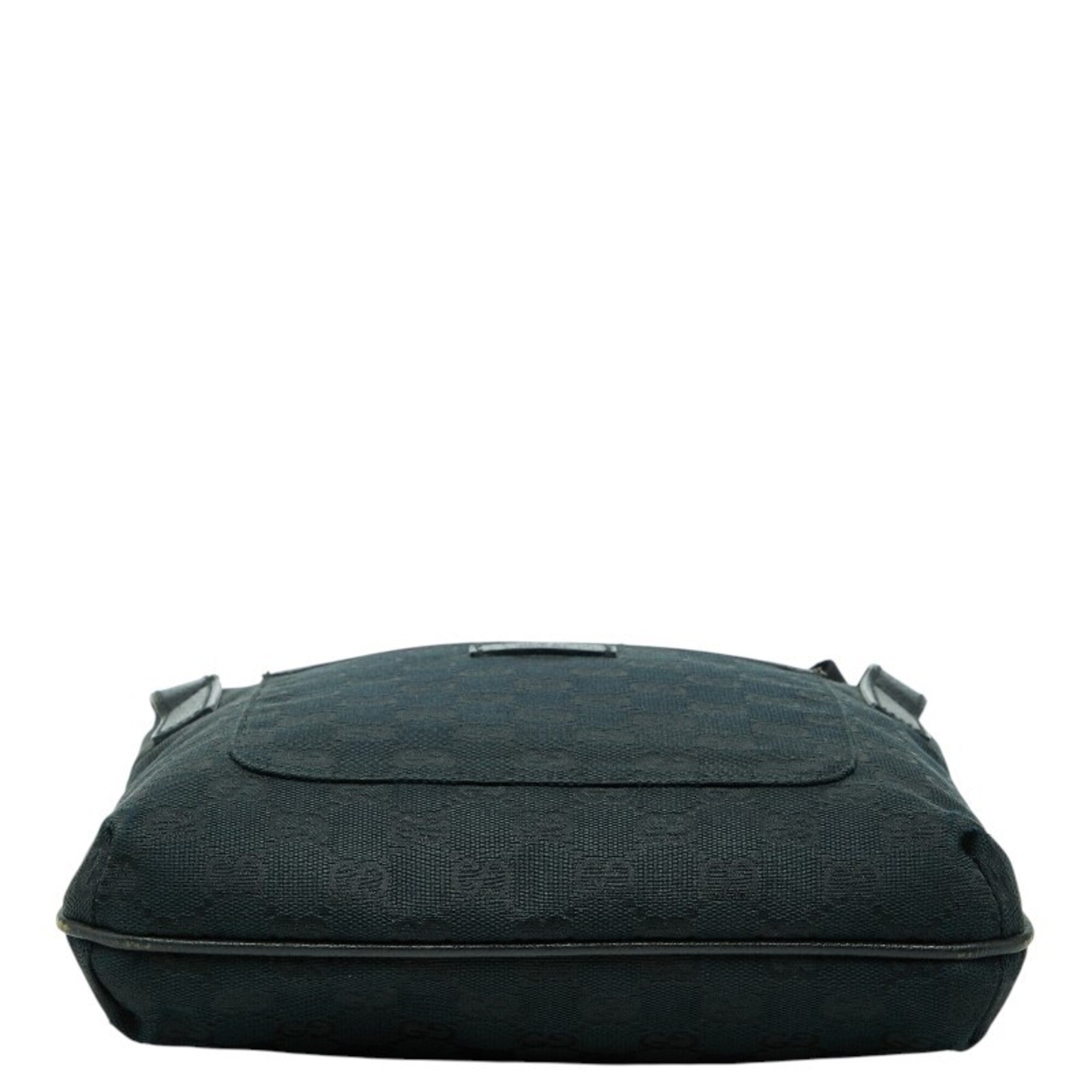 Gucci Navy Canvas Leather Shoulder Bag (Pre-Owned)
