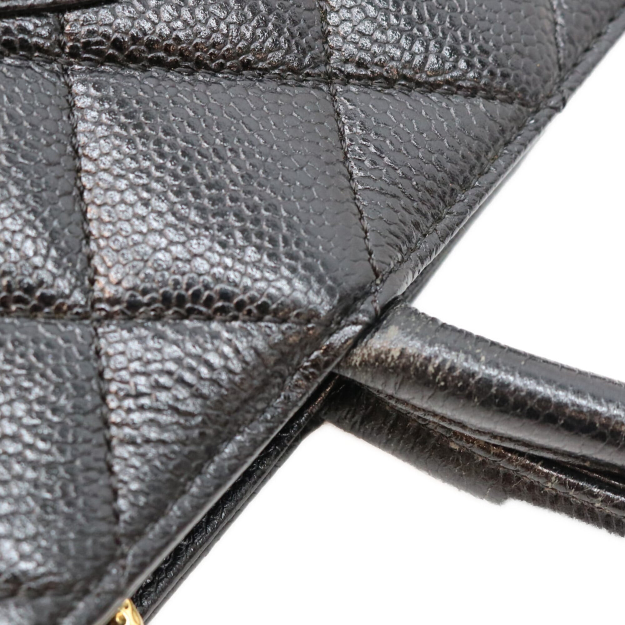 Chanel Black Grained Calfskin Tote Bag (Pre-Owned)