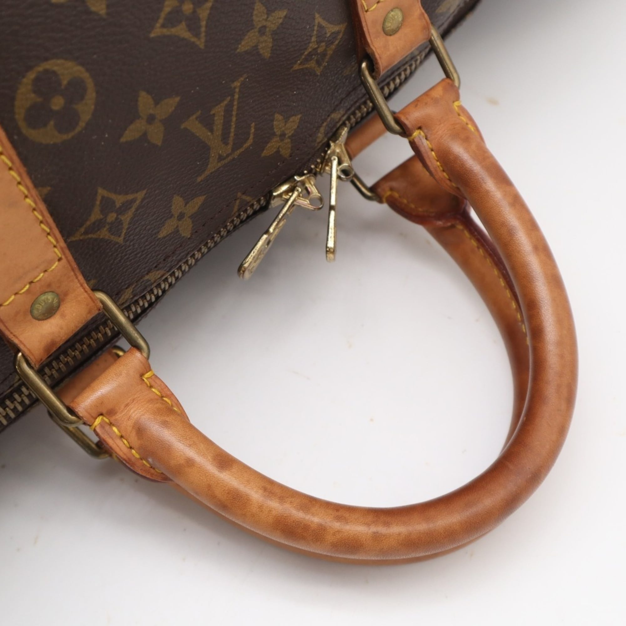 Louis Vuitton Monogram Brown Coated Canvas Leather Boston Bag (Pre-Owned)