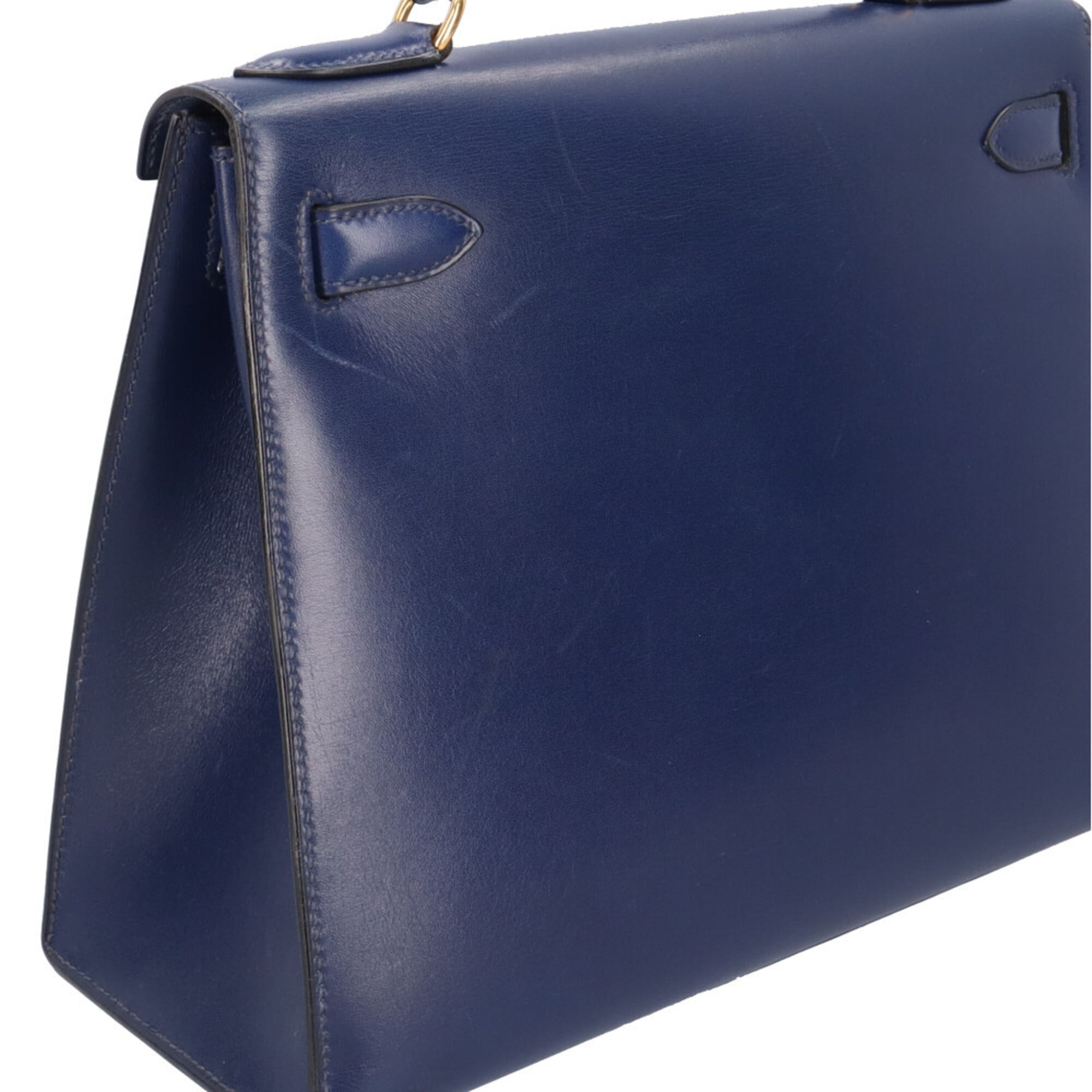 Hermes Bleu Saphir Navy Box Calf Leather Shoulder Bag (Pre-Owned)