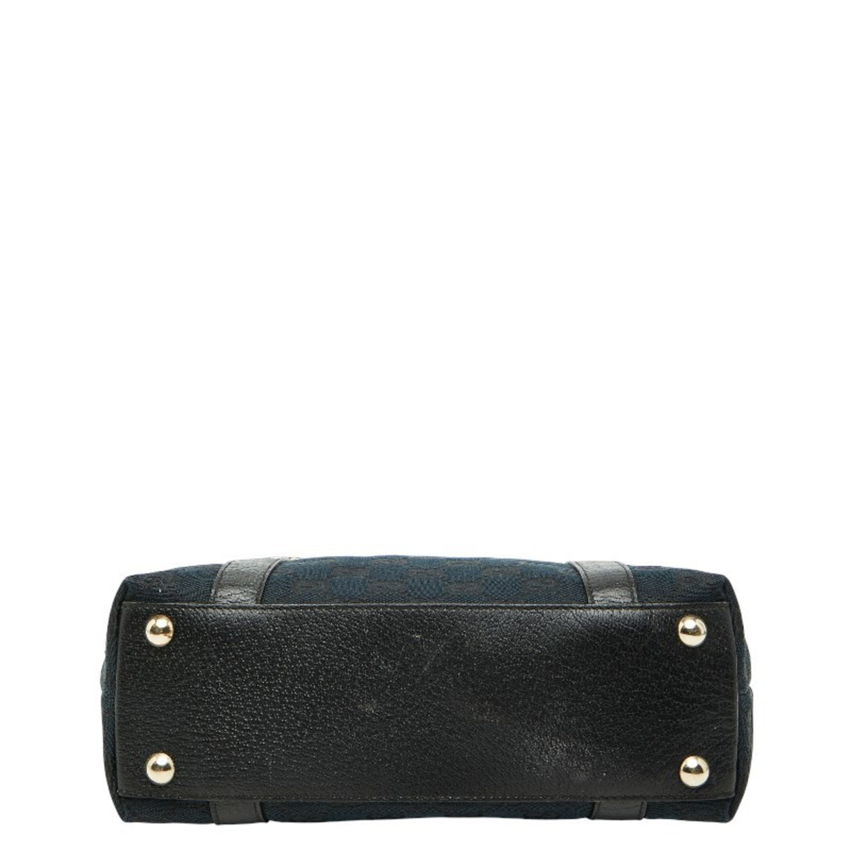 Gucci Abbey Black Gg Canvas Leather Handbag (Pre-Owned)