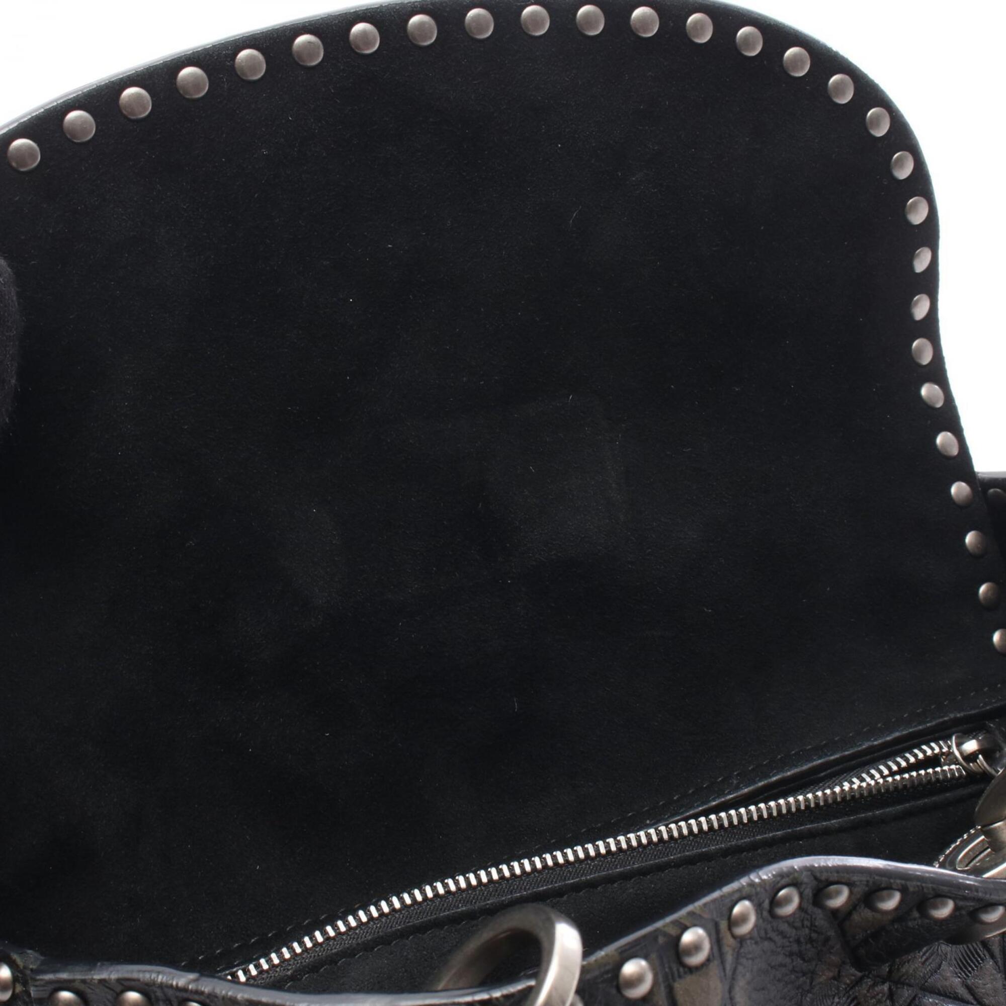 Christian Dior Black Khaki Leather Handbag (Pre-Owned)