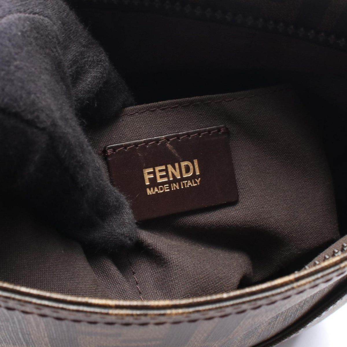 Fendi Zucca Black Brown Pvc Handbag Shoulder Bag (Pre-Owned)