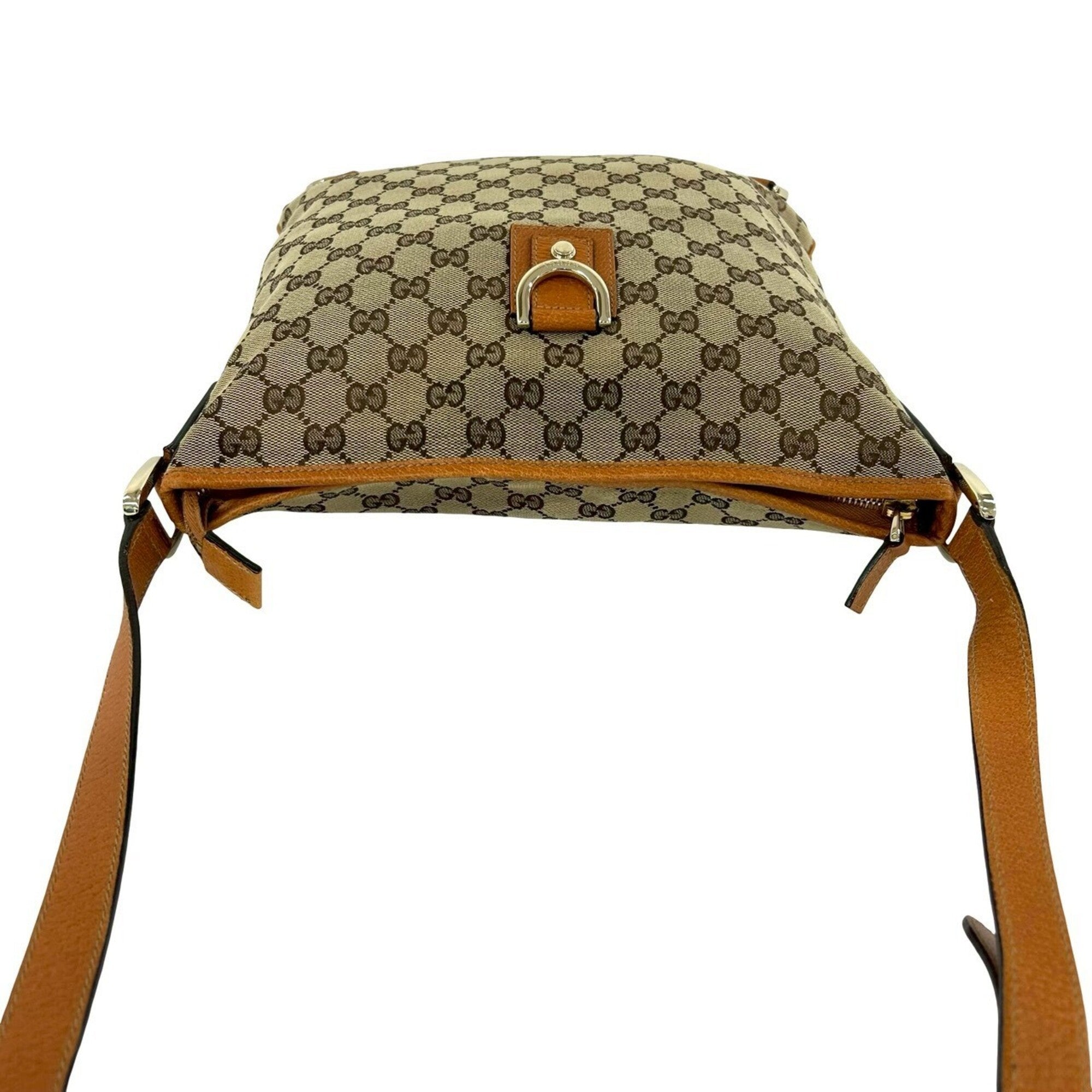Gucci Brown Canvas Leather Shoulder Bag Tote Bag (Pre-Owned)