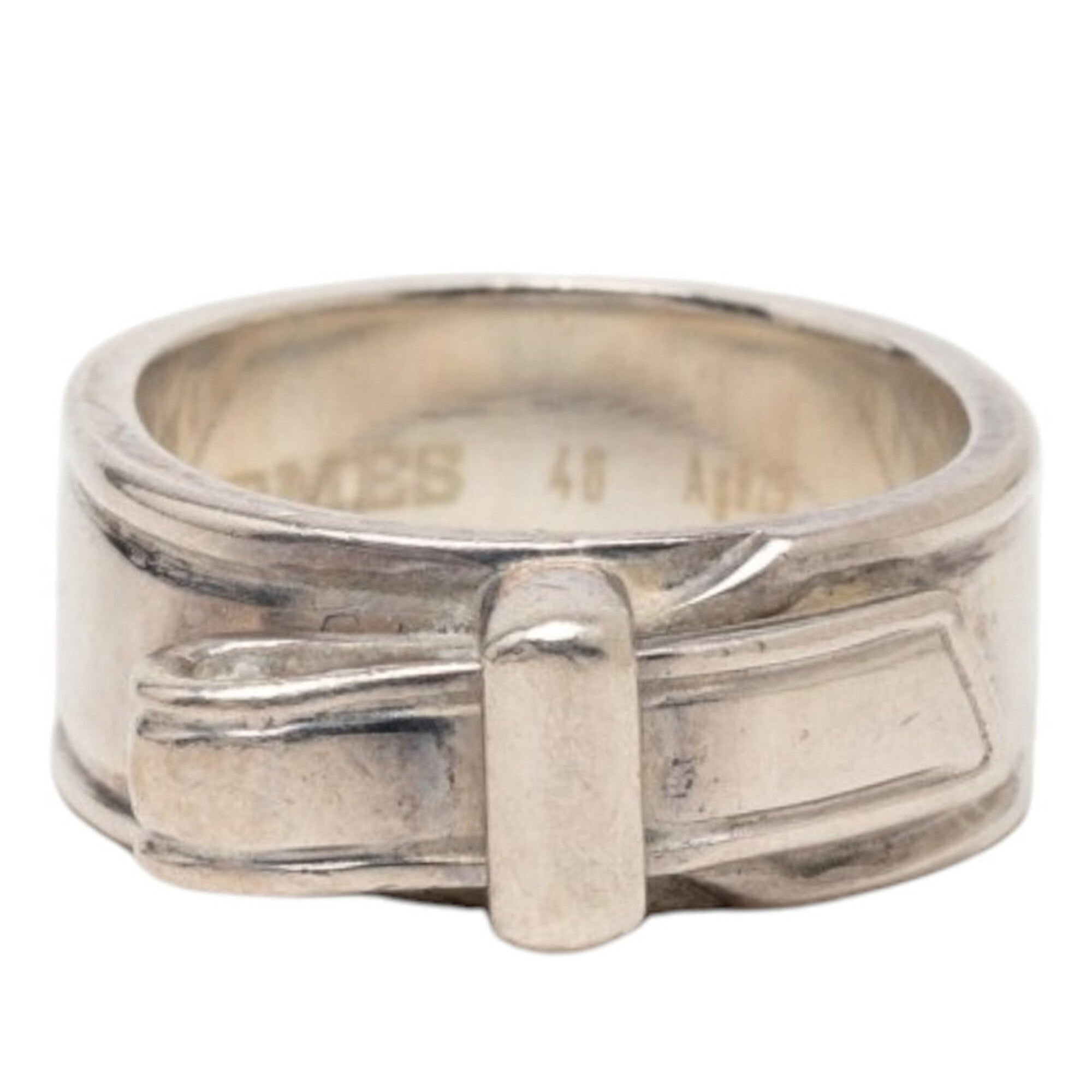 Hermes Silver Silver 925 Band Ring (Pre-Owned)