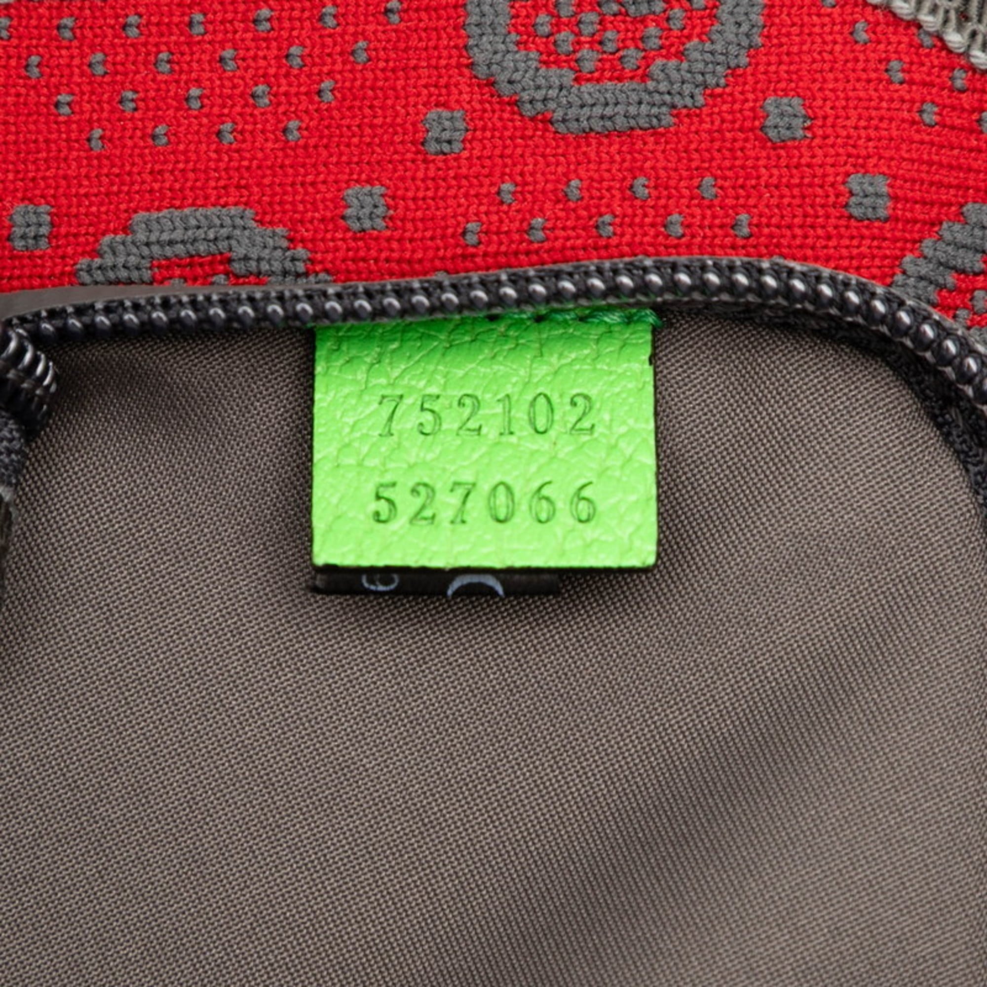 Gucci Gray Green Red Color Nylon Rubber Sling Bag (Pre-Owned)