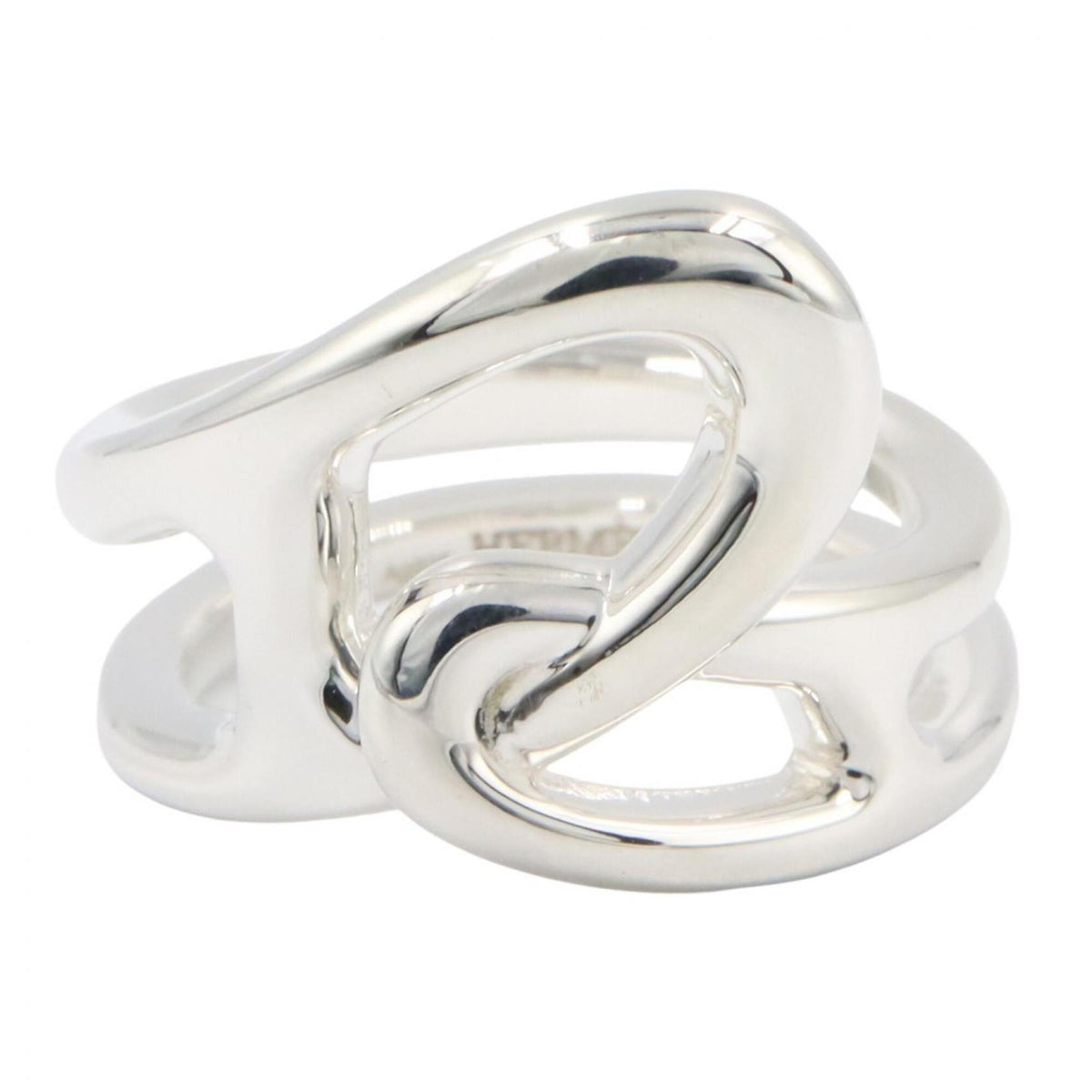 Hermes Silver Silver 925 Band Ring (Pre-Owned)