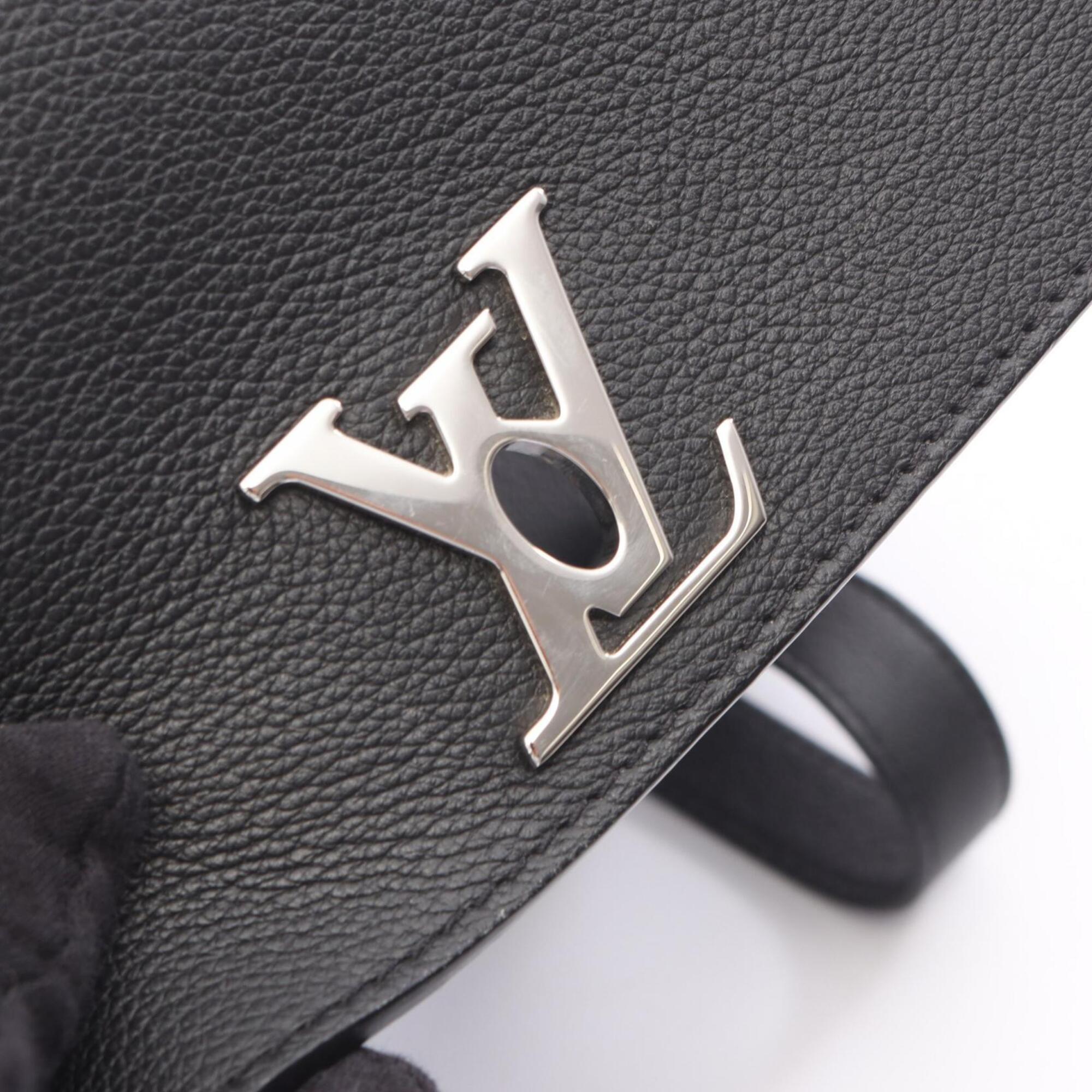 Louis Vuitton Black Noir Leather Backpack Handbag (Pre-Owned)