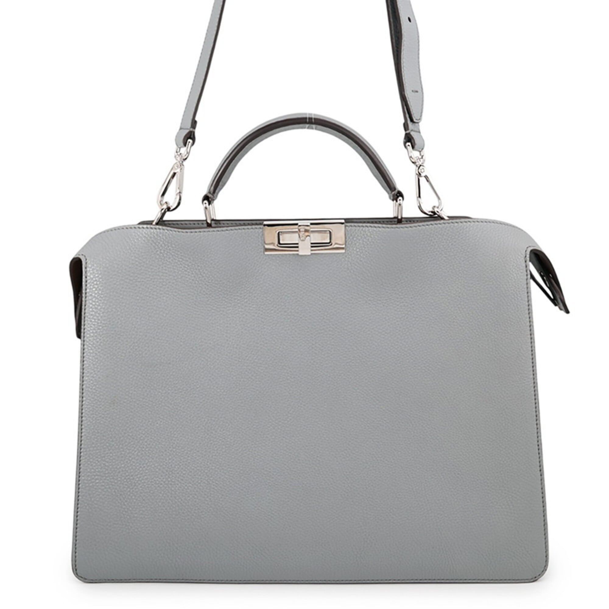 Fendi Gray Leather Handbag (Pre-Owned)
