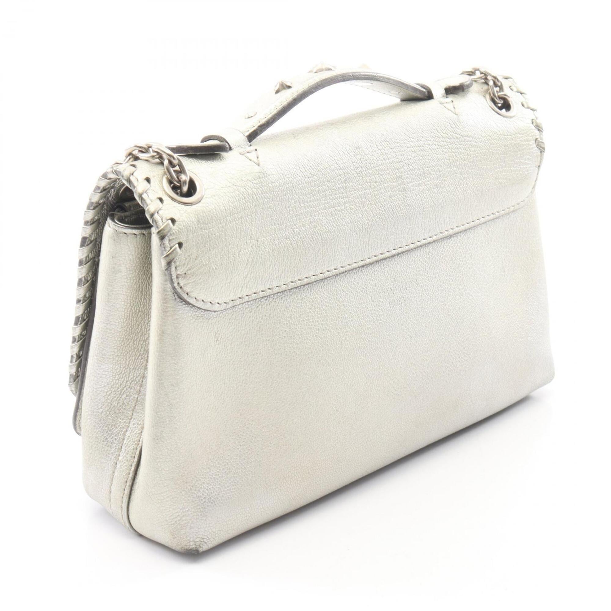Louis Vuitton Silver Leather Handbag Shoulder Bag (Pre-Owned)