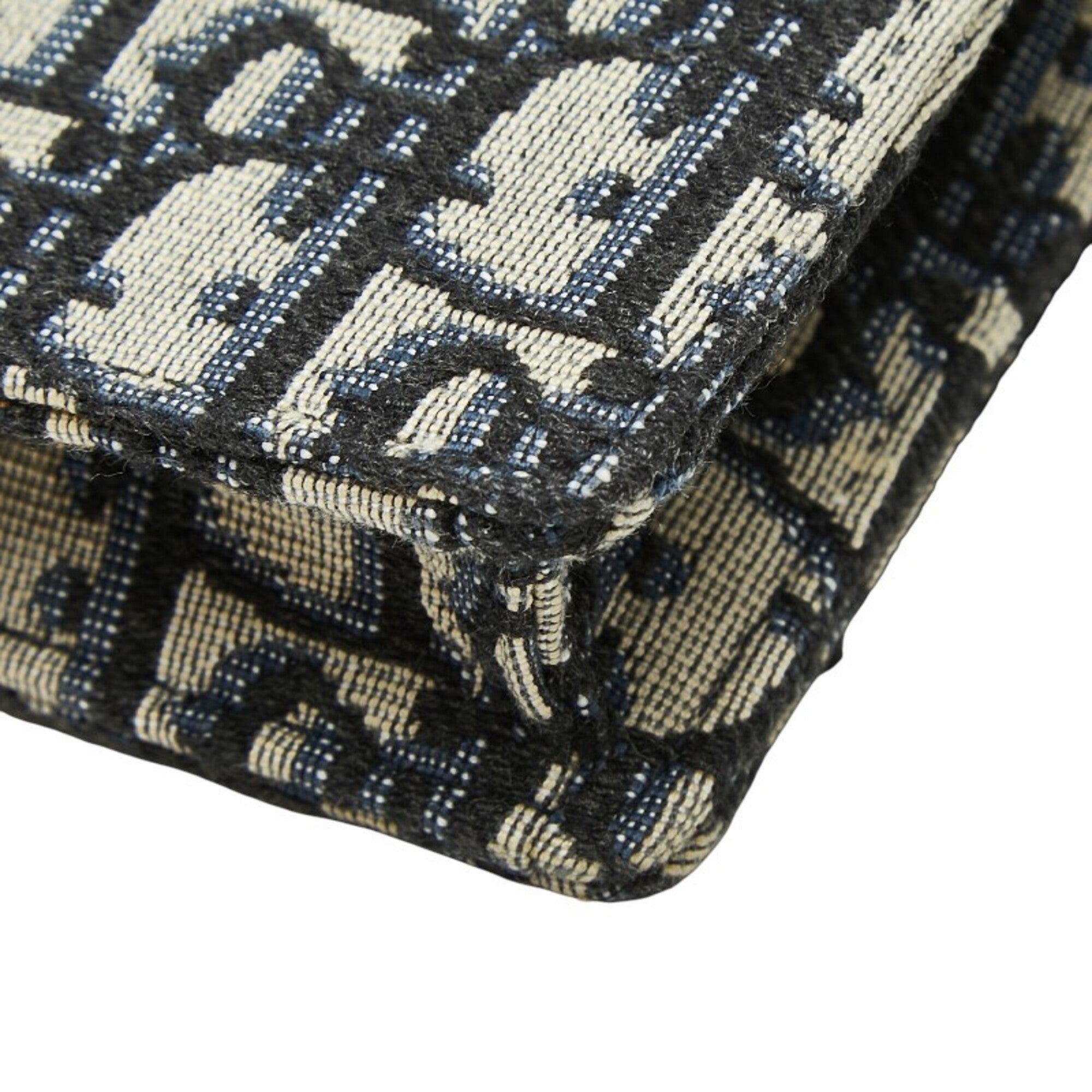 Christian Dior Beige Navy Canvas Leather Sling Bag (Pre-Owned)