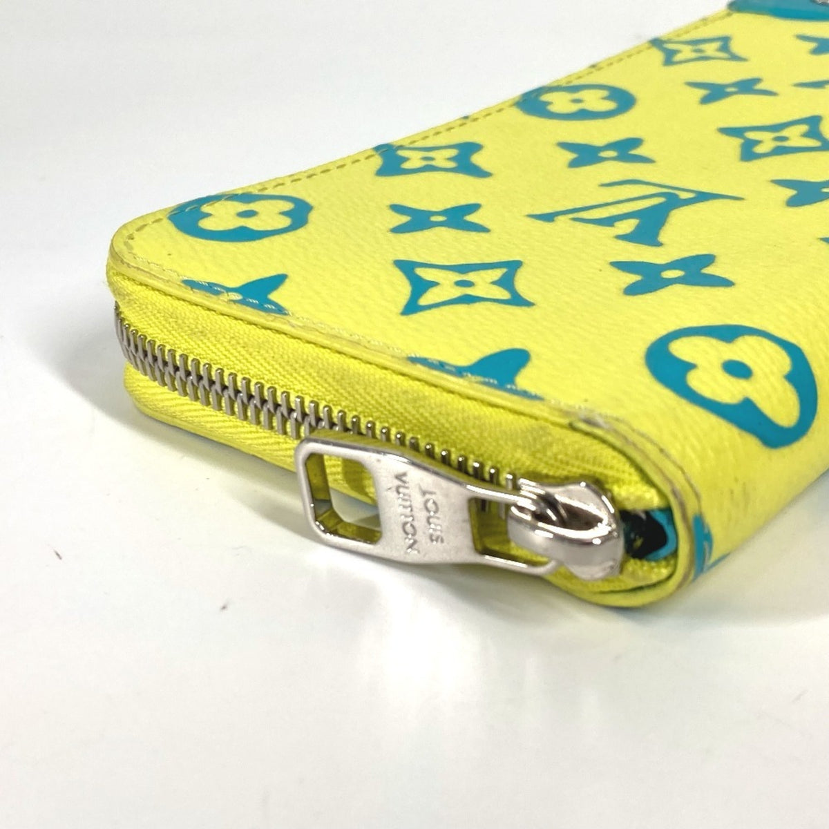 Louis Vuitton Monogram Blue Yellow Monogram Leather Long Wallet (Bi-Fold) (Pre-Owned)