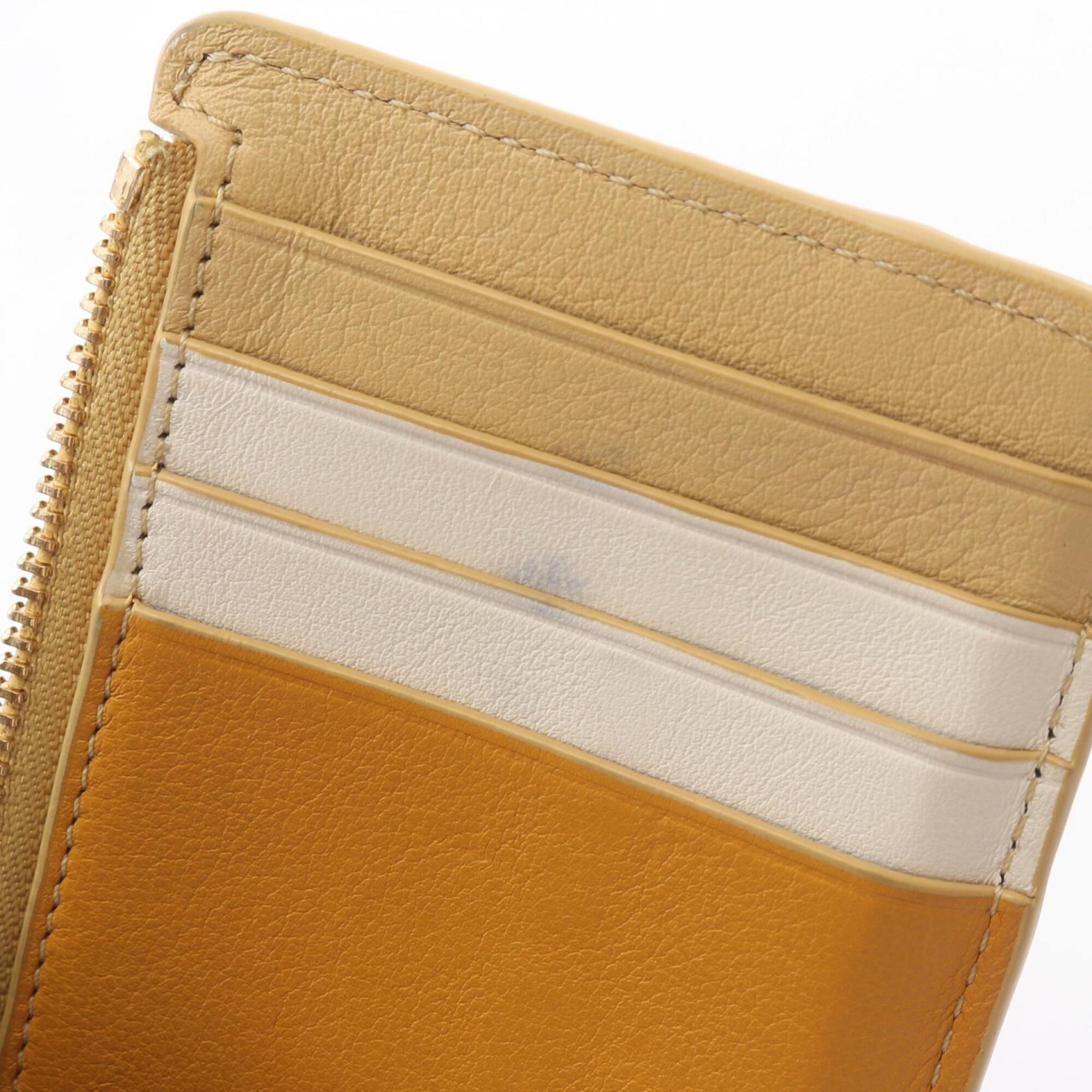 Loewe Beige Brown White Leather Coin Purse/Coin Case (Pre-Owned)