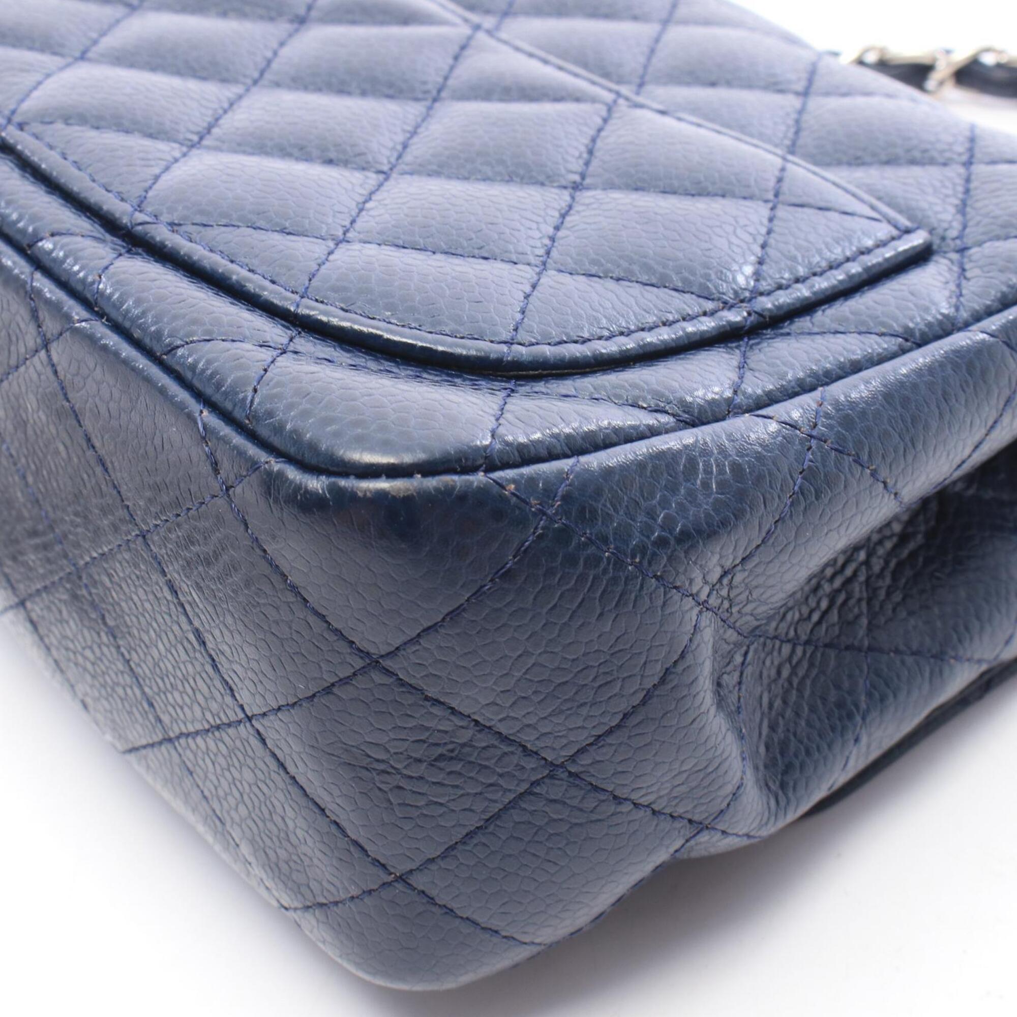 Chanel Navy Grained Calfskin Shoulder Bag (Pre-Owned)