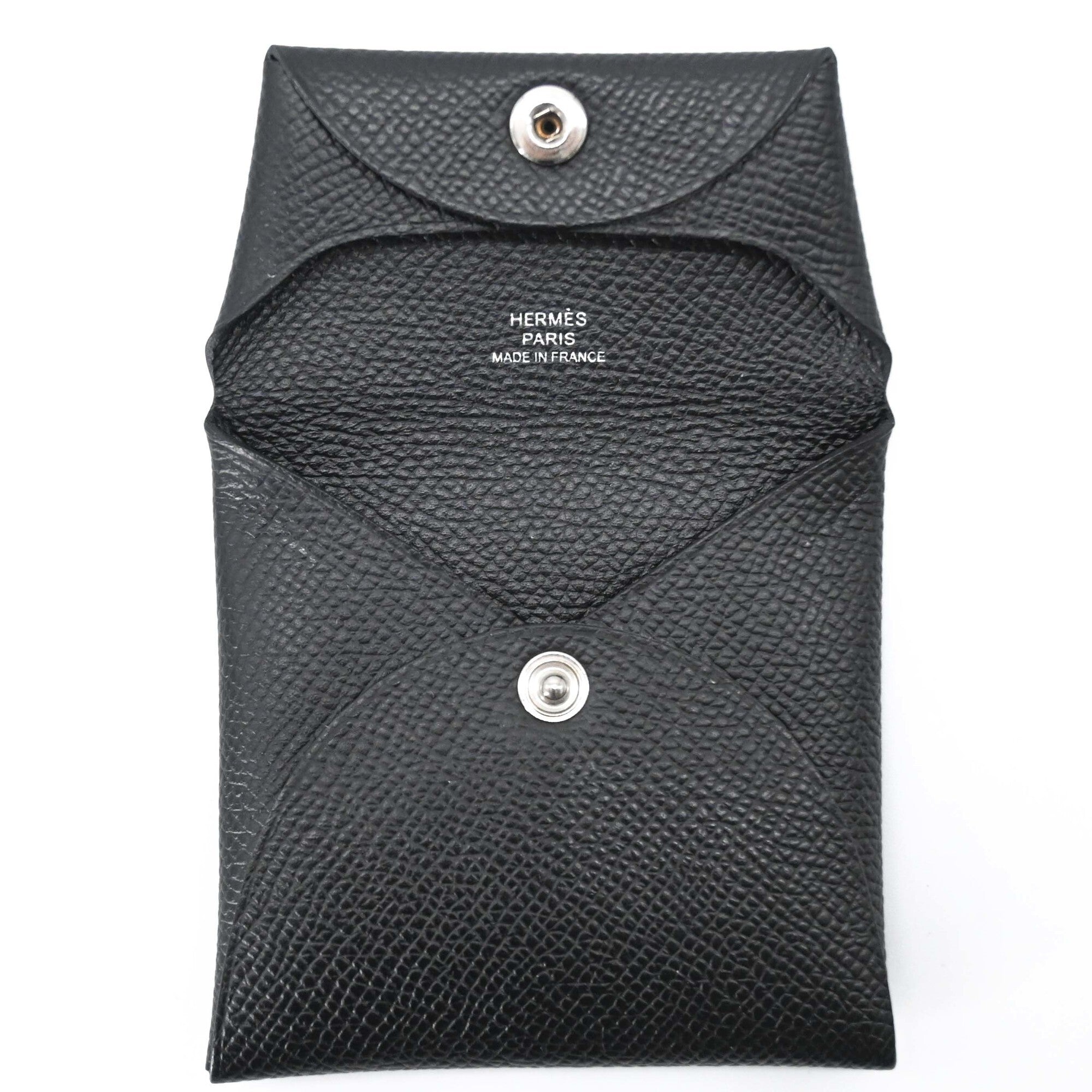 Hermes Black Epsom Leather Coin Purse/Coin Case (Pre-Owned)