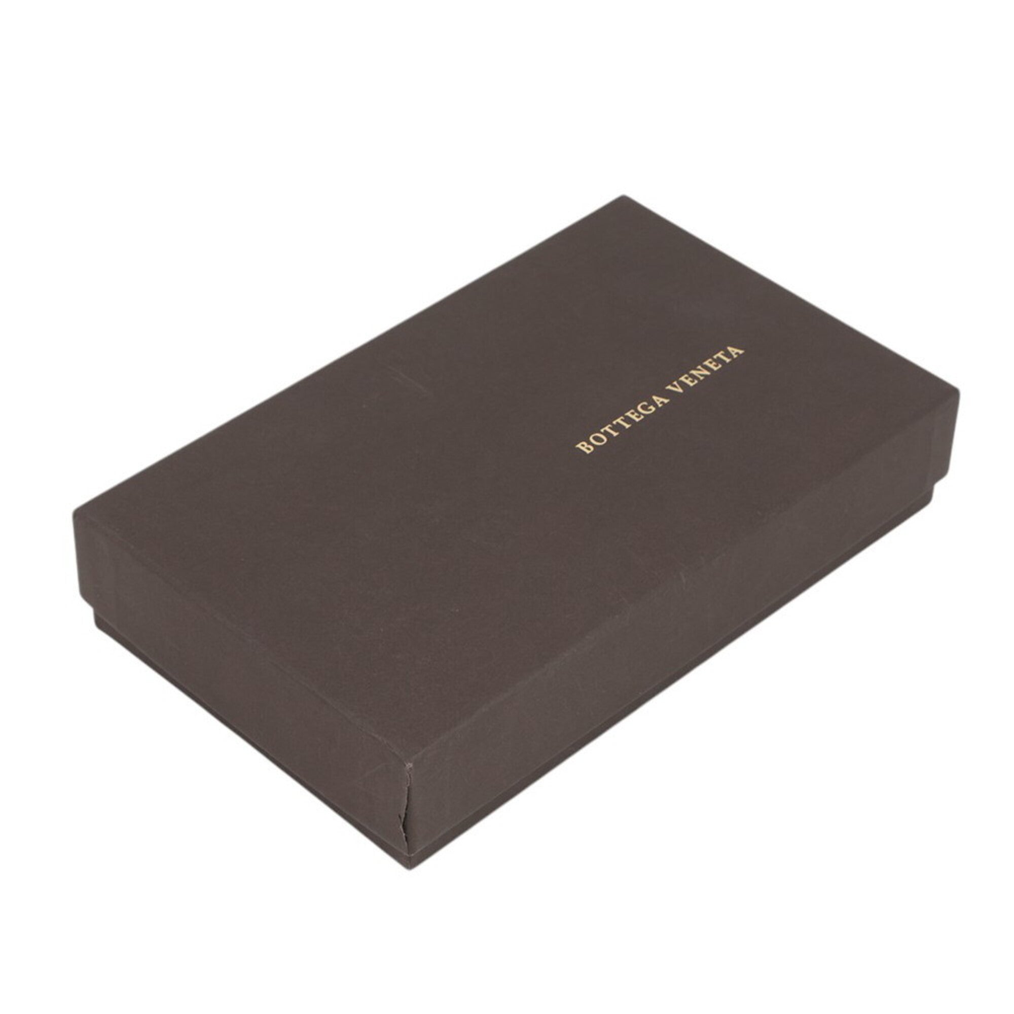 Bottega Veneta Intrecciato Gray Red Color Leather Long Wallet (Bi-Fold) (Pre-Owned)