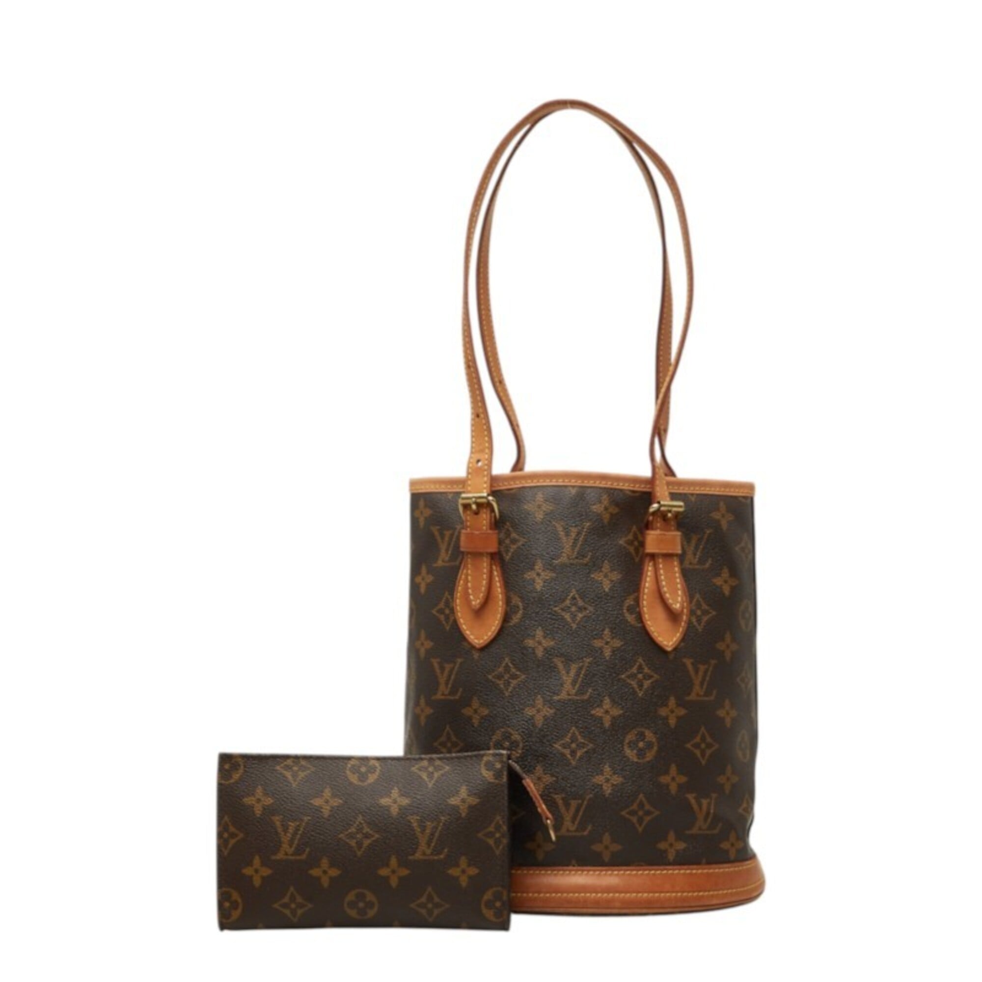 Louis Vuitton Brown Pvc Leather Pouch Shoulder Bag Tote Bag (Pre-Owned)