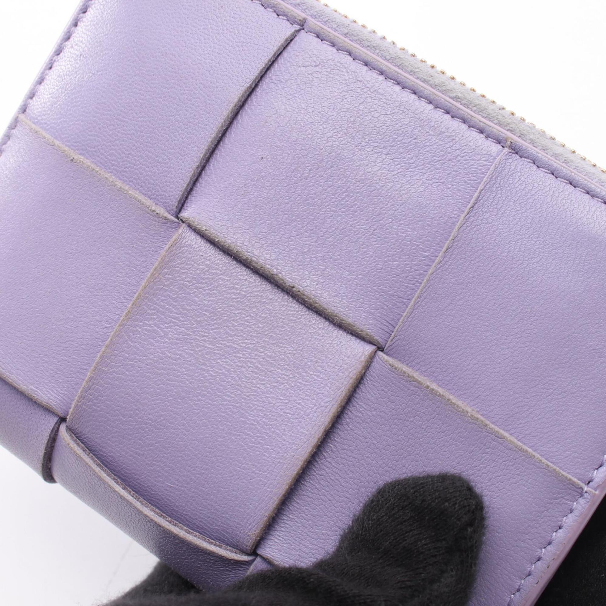 Bottega Veneta Purple Leather Wallet (Bi-Fold) (Pre-Owned)