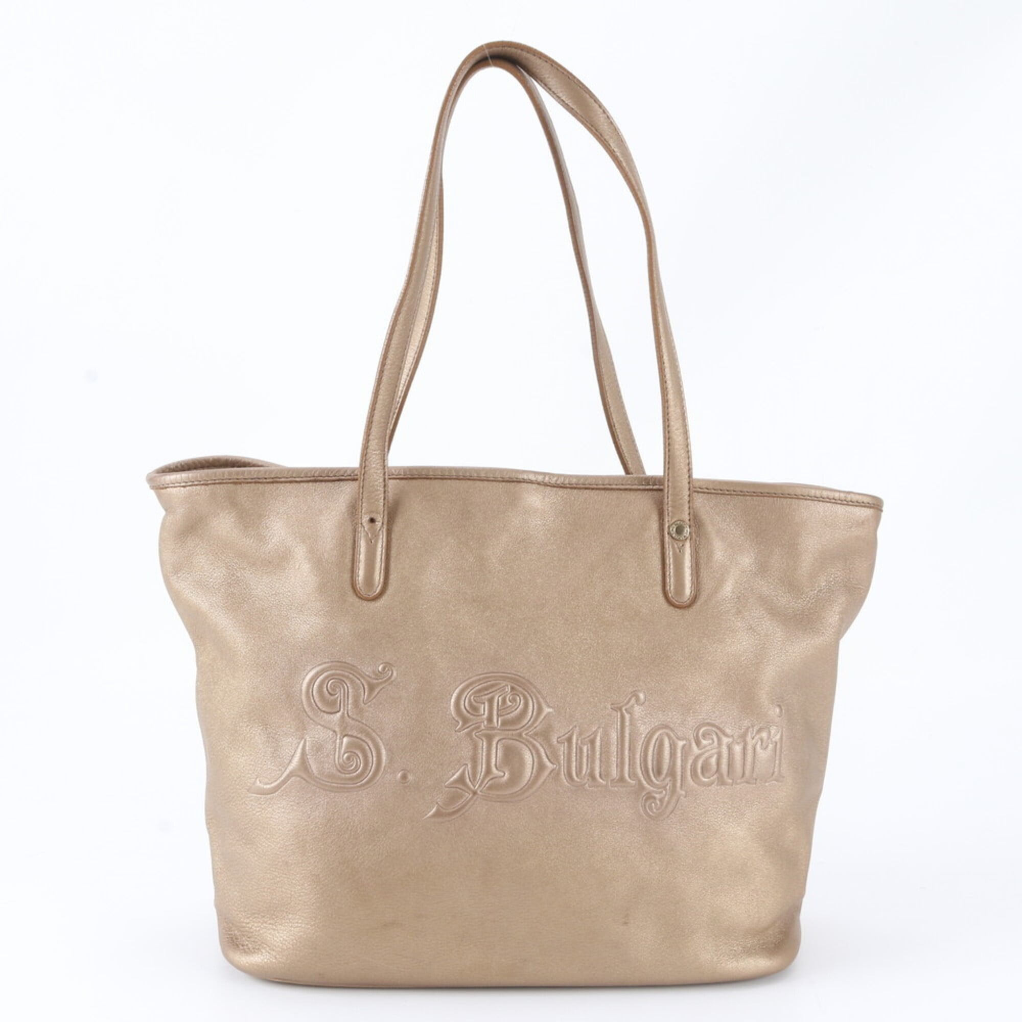 Bvlgari Gold Leather Handbag (Pre-Owned)