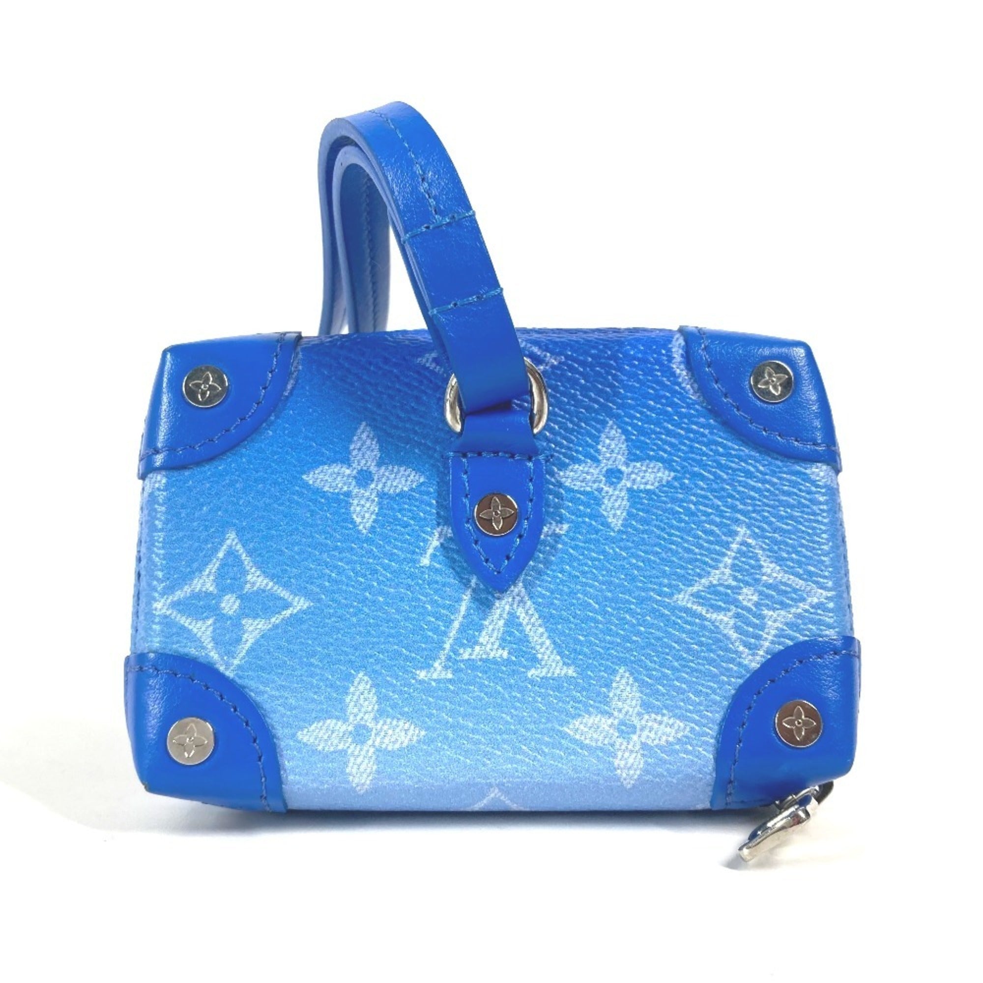 Louis Vuitton Blue White Leather Coin Purse/Coin Case (Pre-Owned)