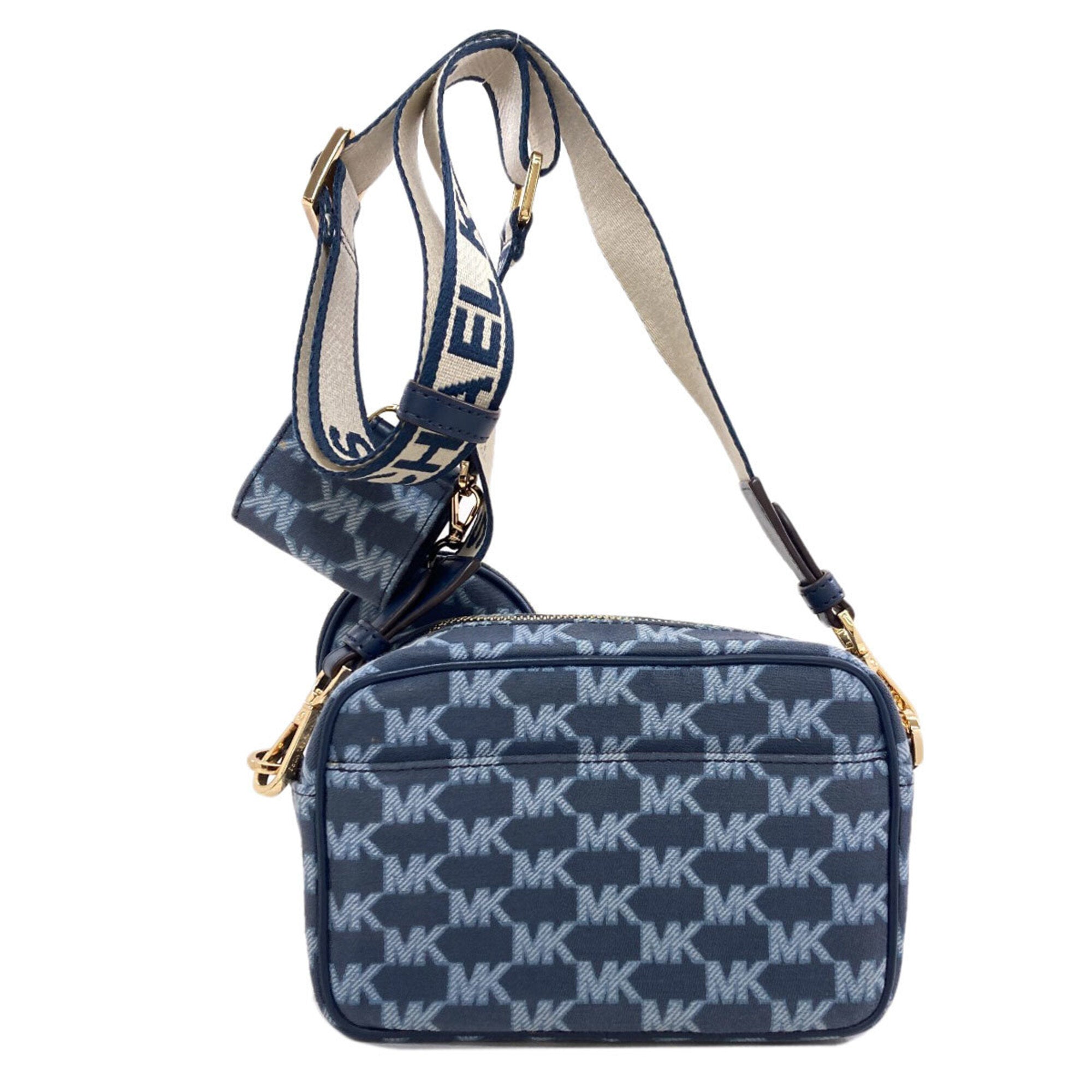 Michael Kors Blue Canvas Pouch Shoulder Bag (Pre-Owned)
