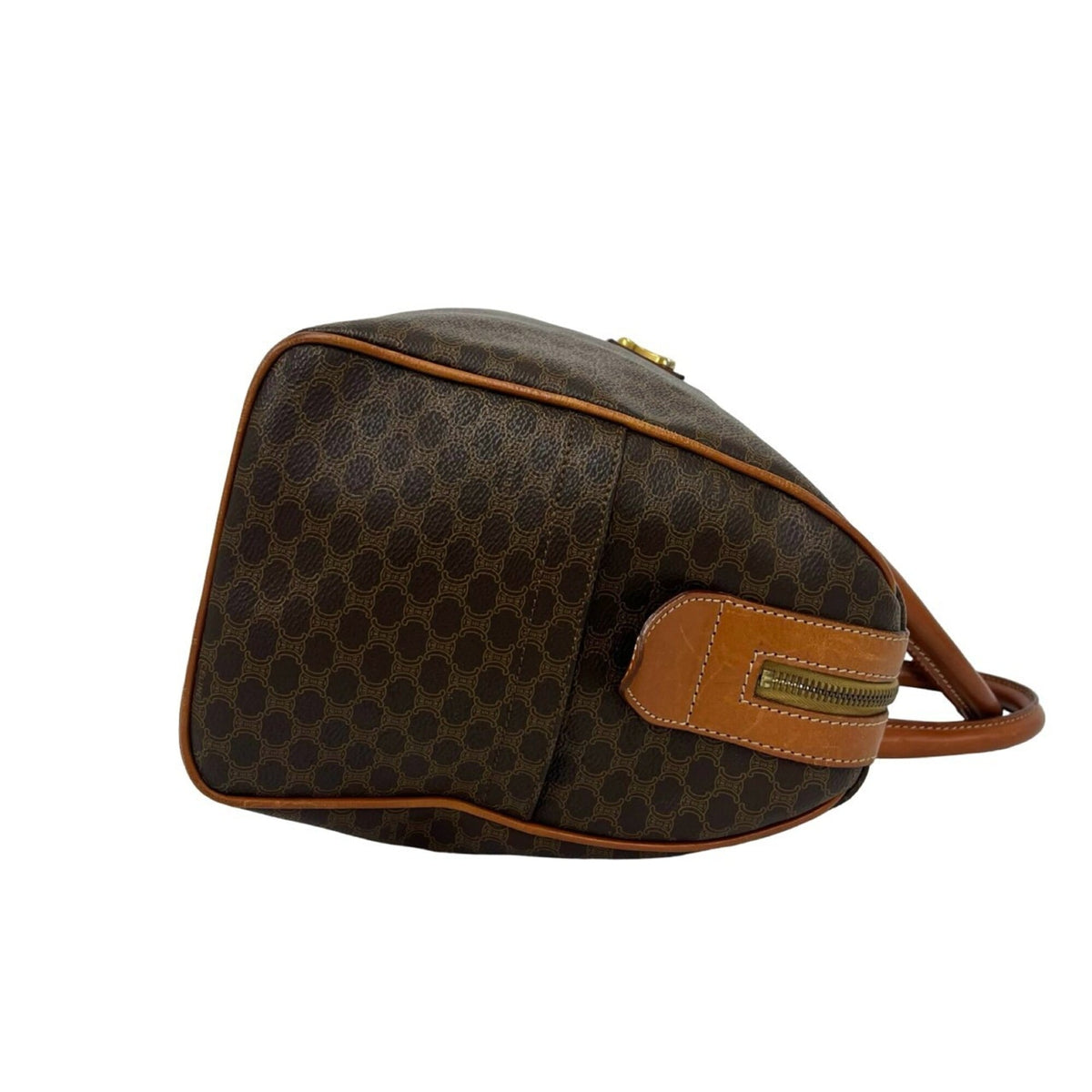 Celine Brown Leather Pvc Boston Bag Handbag (Pre-Owned)