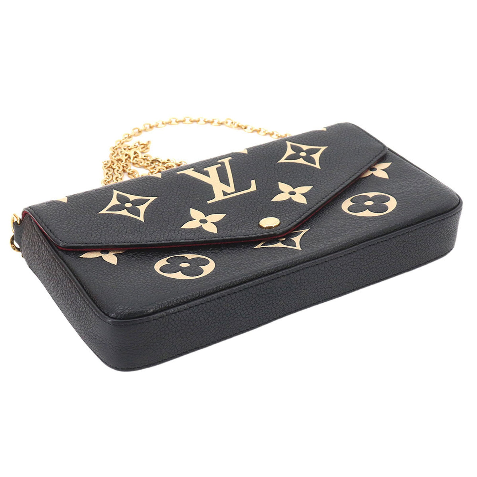 Louis Vuitton Beige Bicolor Black Monogram Monogram Empreinte Pochette (Pre-Owned)