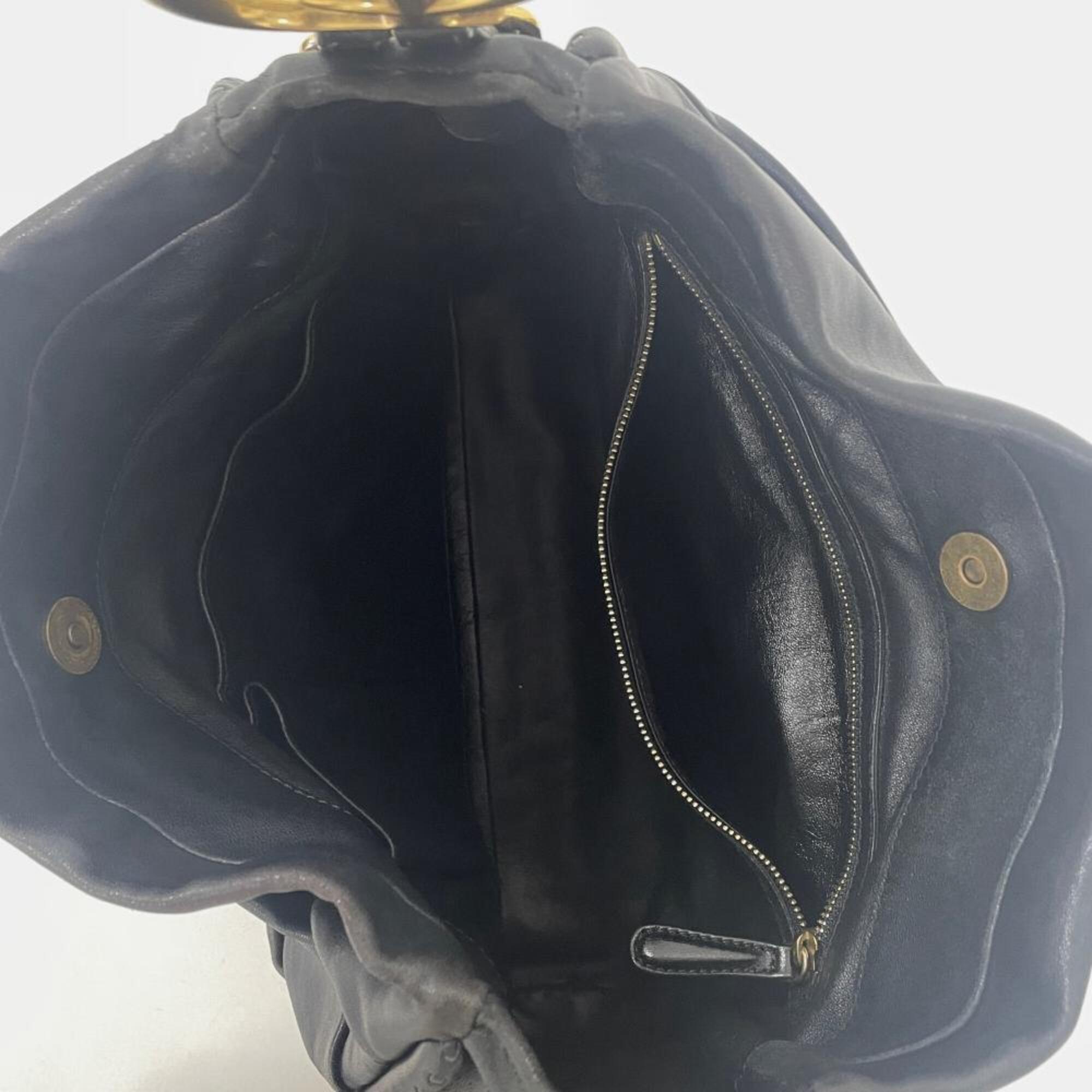 Christian Dior Black Leather Shoulder Bag (Pre-Owned)