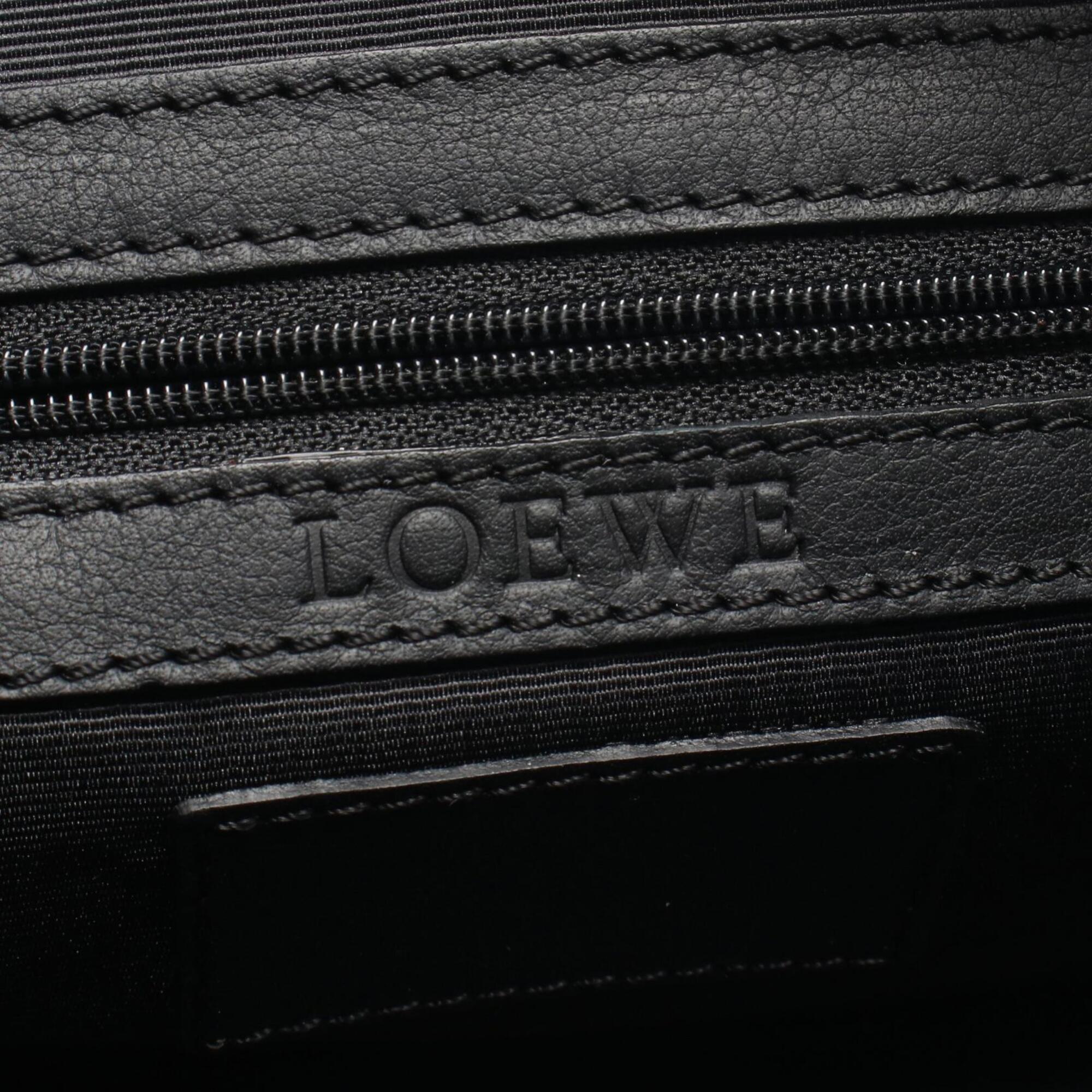 Loewe Black Leather Clutch Bag Handbag (Pre-Owned)