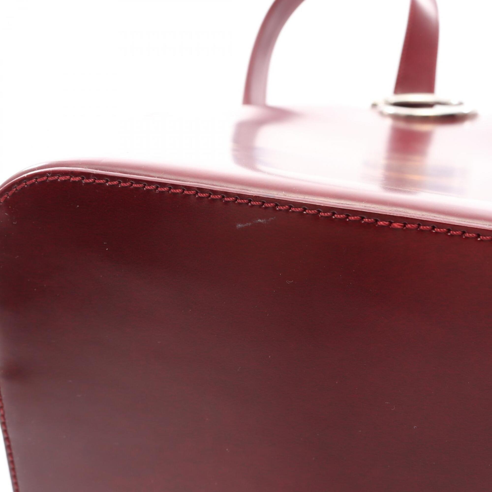 Cartier Bordeaux Leather Handbag Shoulder Bag (Pre-Owned)