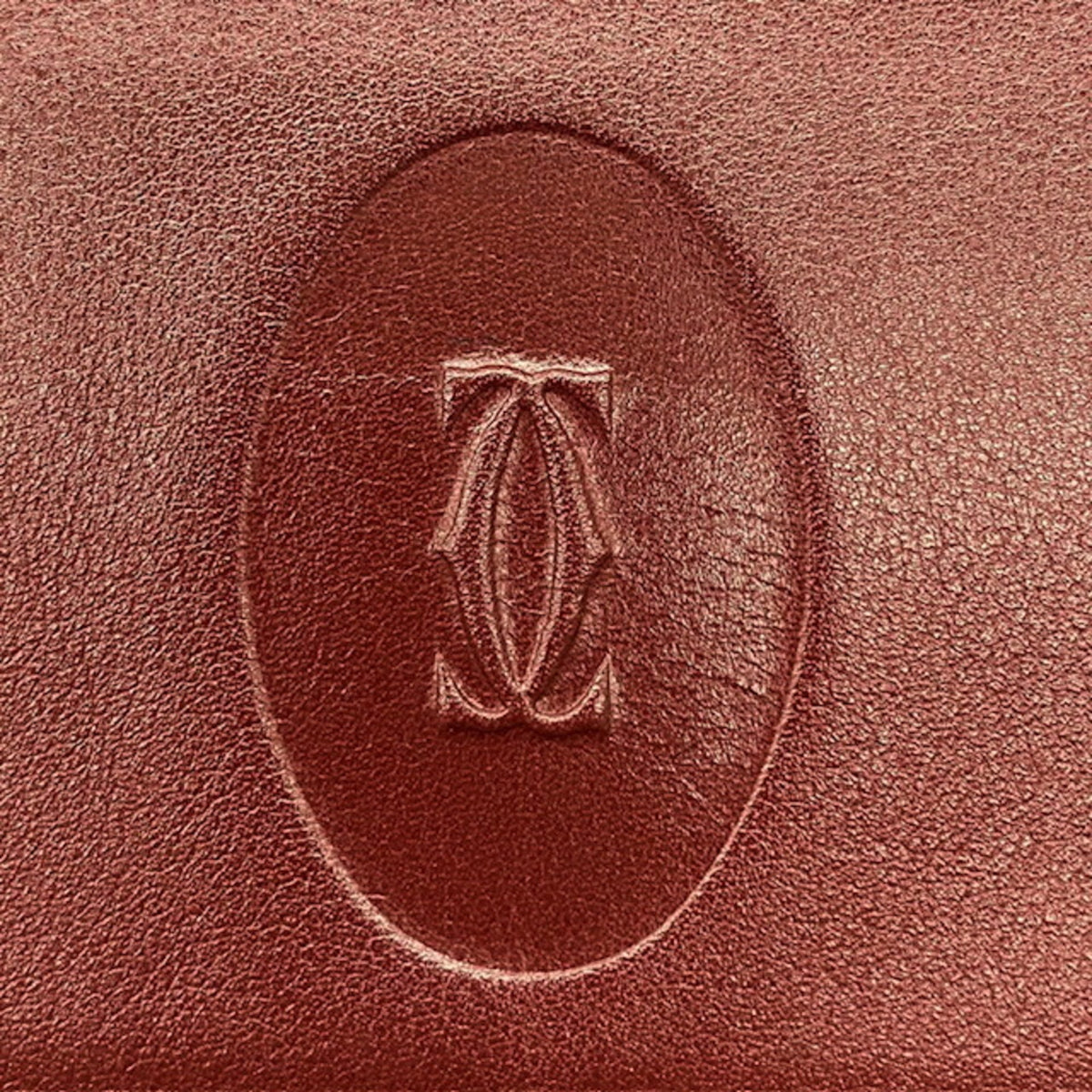 Cartier Bordeaux Leather Clutch Bag (Pre-Owned)