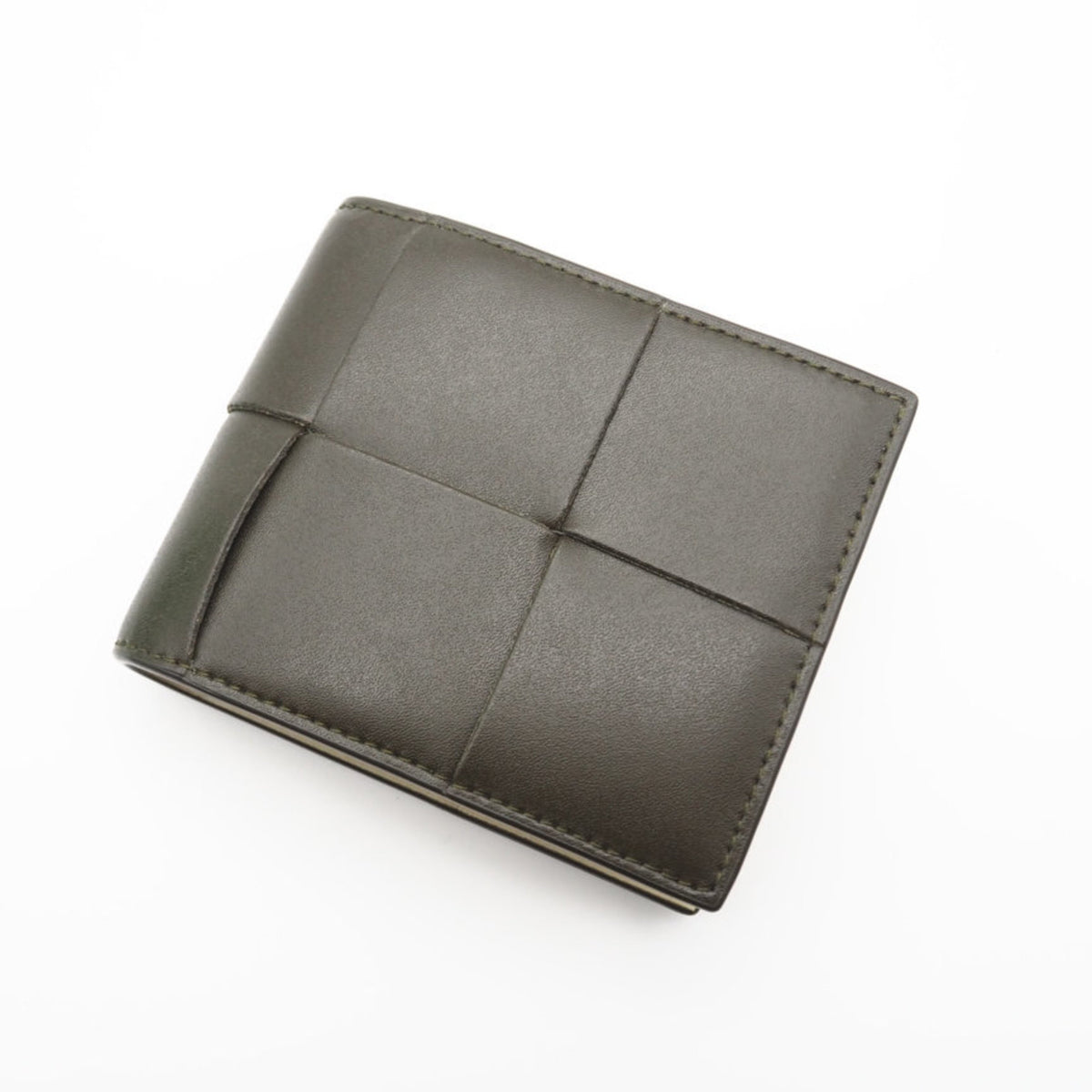 Bottega Veneta Khaki Leather Wallet (Bi-Fold) (Pre-Owned)