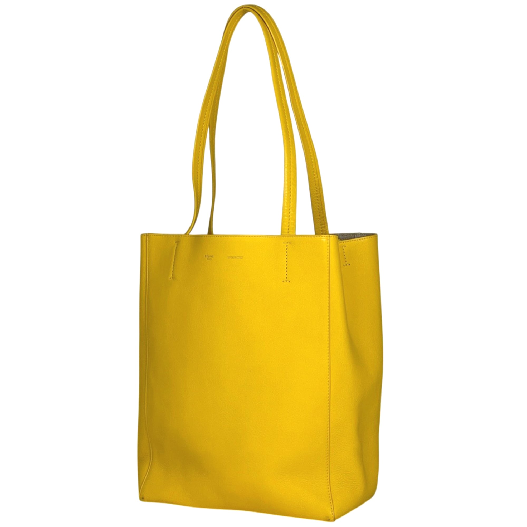 Celine Yellow Leather Shoulder Bag Tote Bag (Pre-Owned)