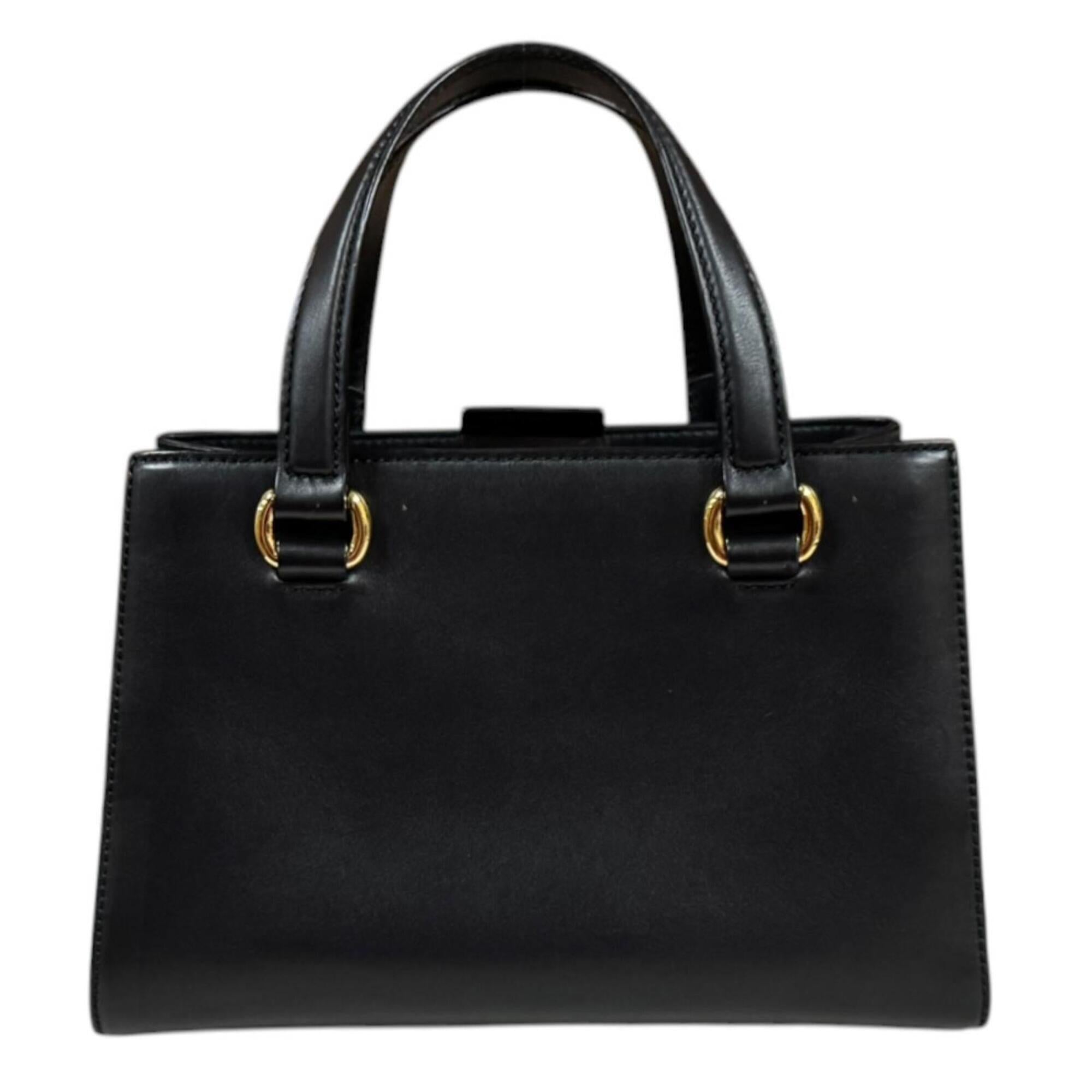 Gucci Black Leather Handbag Shoulder Bag (Pre-Owned)