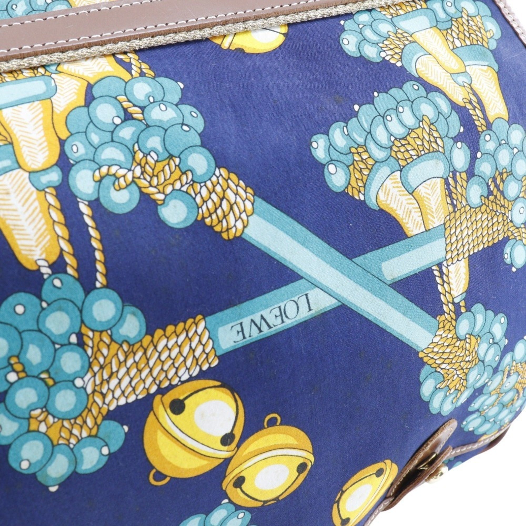 Loewe Navy Canvas Shoulder Bag (Pre-Owned)