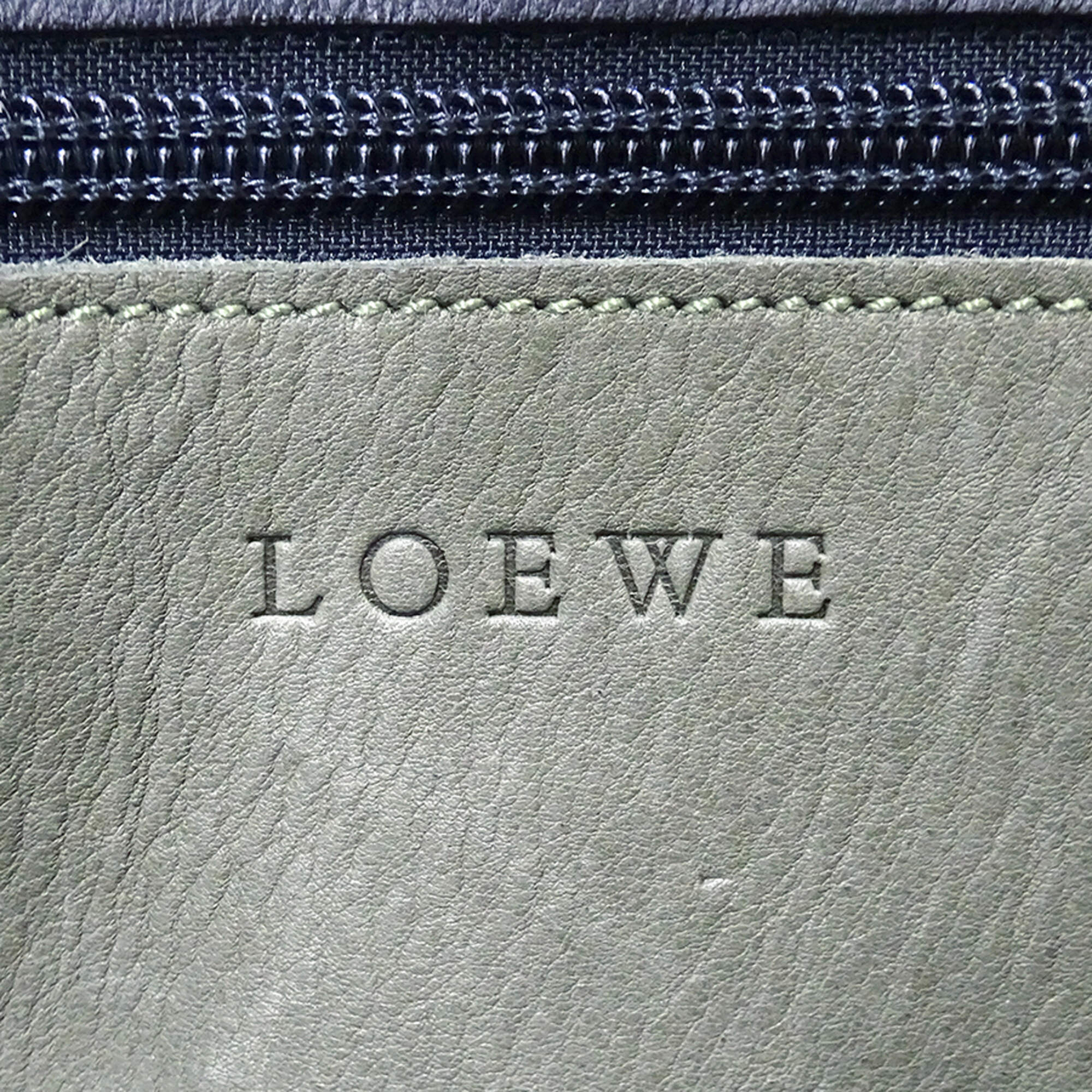 Loewe Black Green Suede Handbag Shoulder Bag (Pre-Owned)