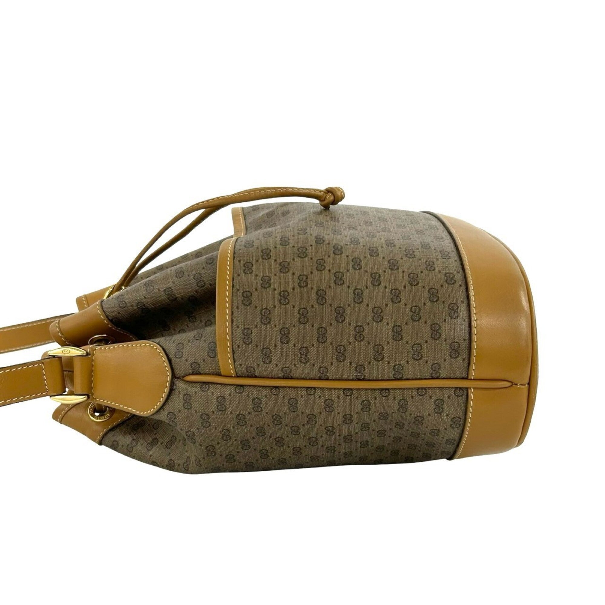 Gucci Brown Leather Pvc Shoulder Bag (Pre-Owned)