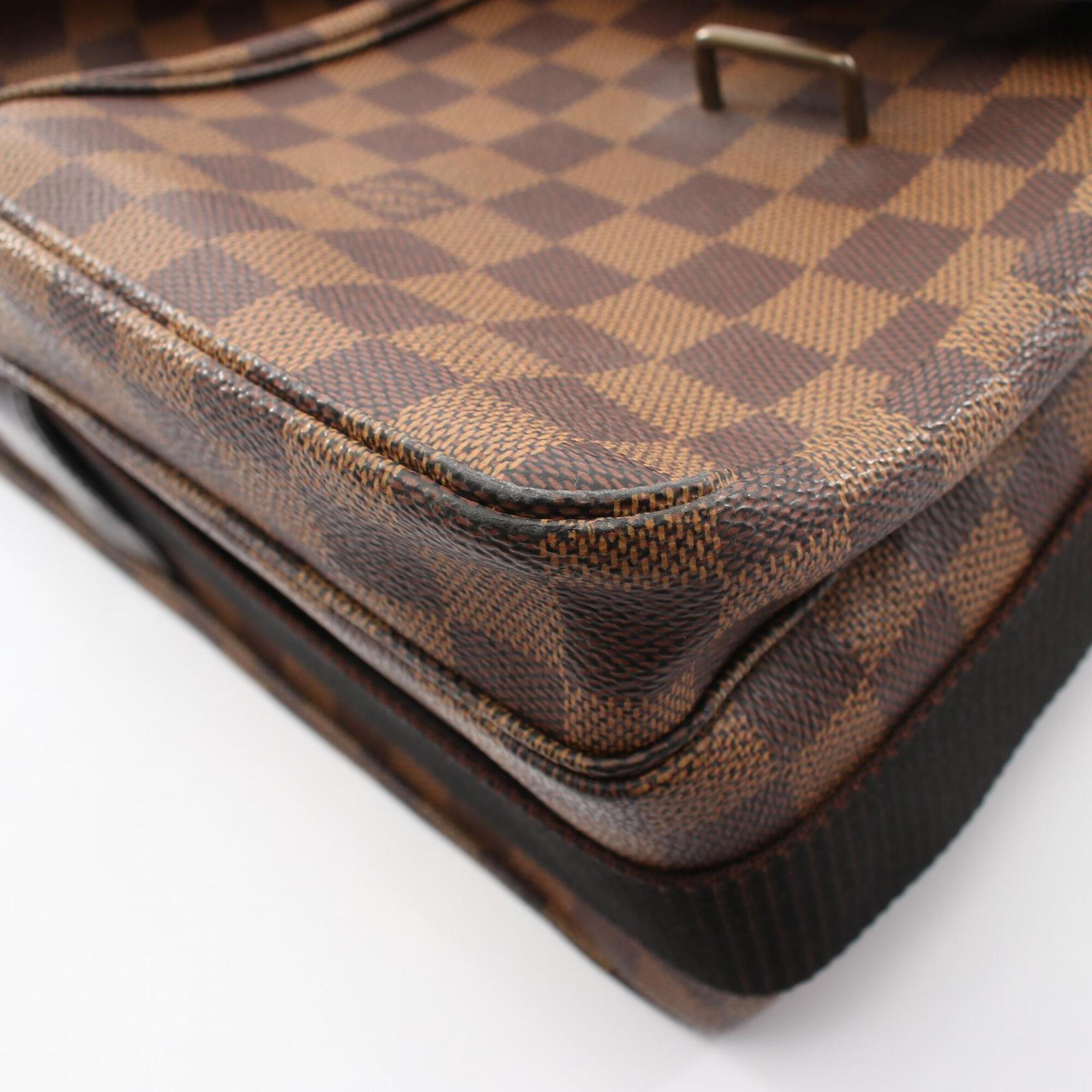 Louis Vuitton Brown Ebene Coated Canvas Leather Handbag Shoulder Bag (Pre-Owned)